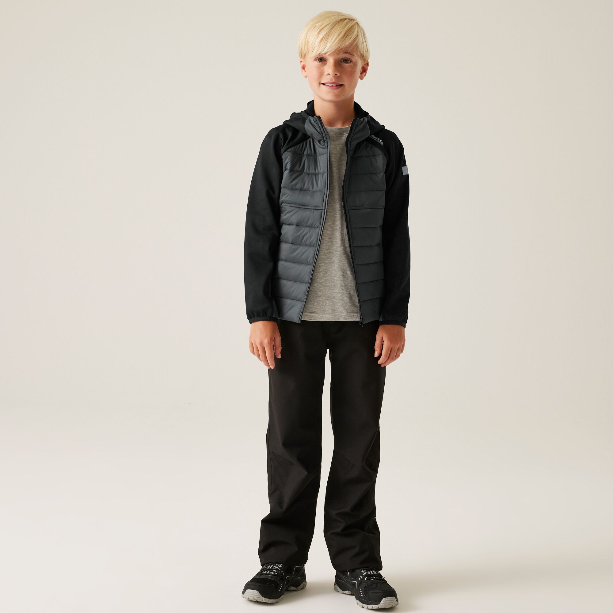 Kids' Kielder IX Hybrid Jacket | Black Seal Grey