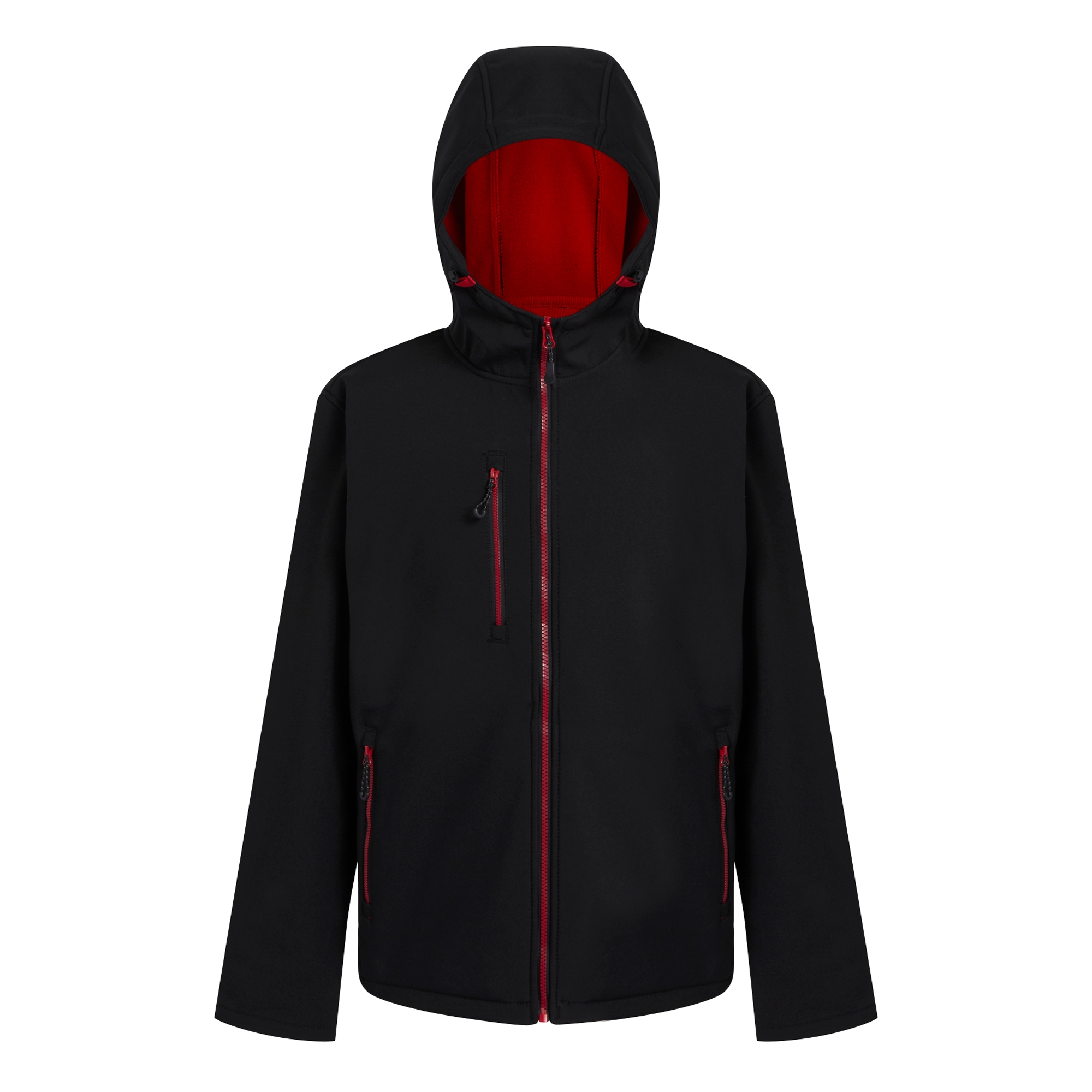 Men's Navigate 2 Layer Hooded Softshell Jacket | Black Classic Red