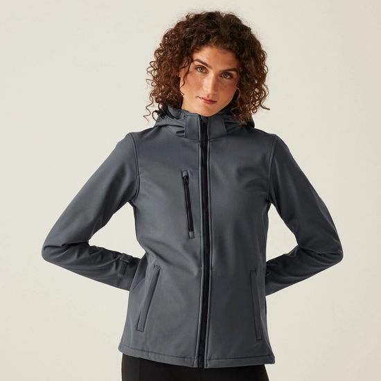 Women's Venturer 3-layer Printable Hooded Softshell Jacket | Black