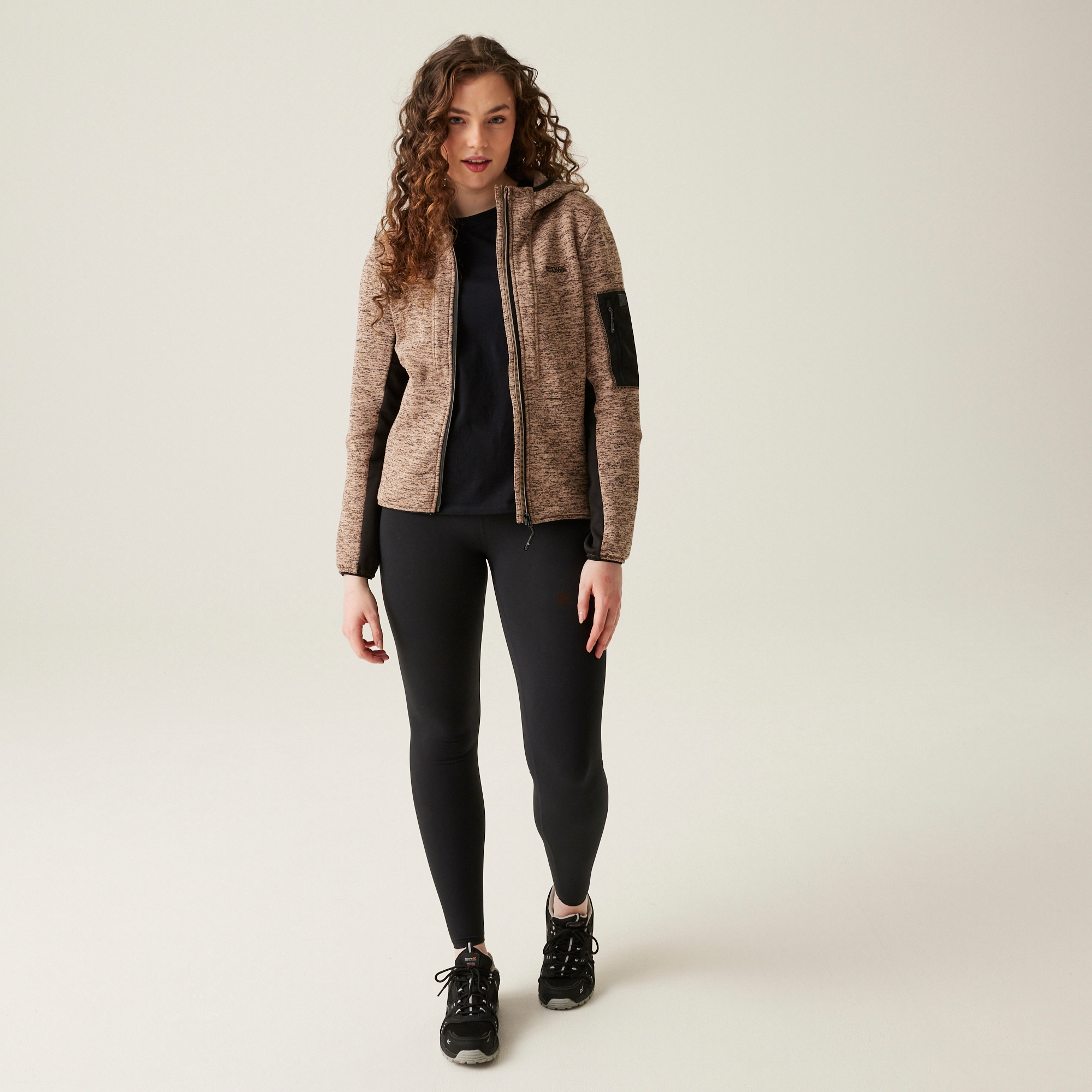 Women's Kemilia Full Zip Fleece | Warm Taupe Black