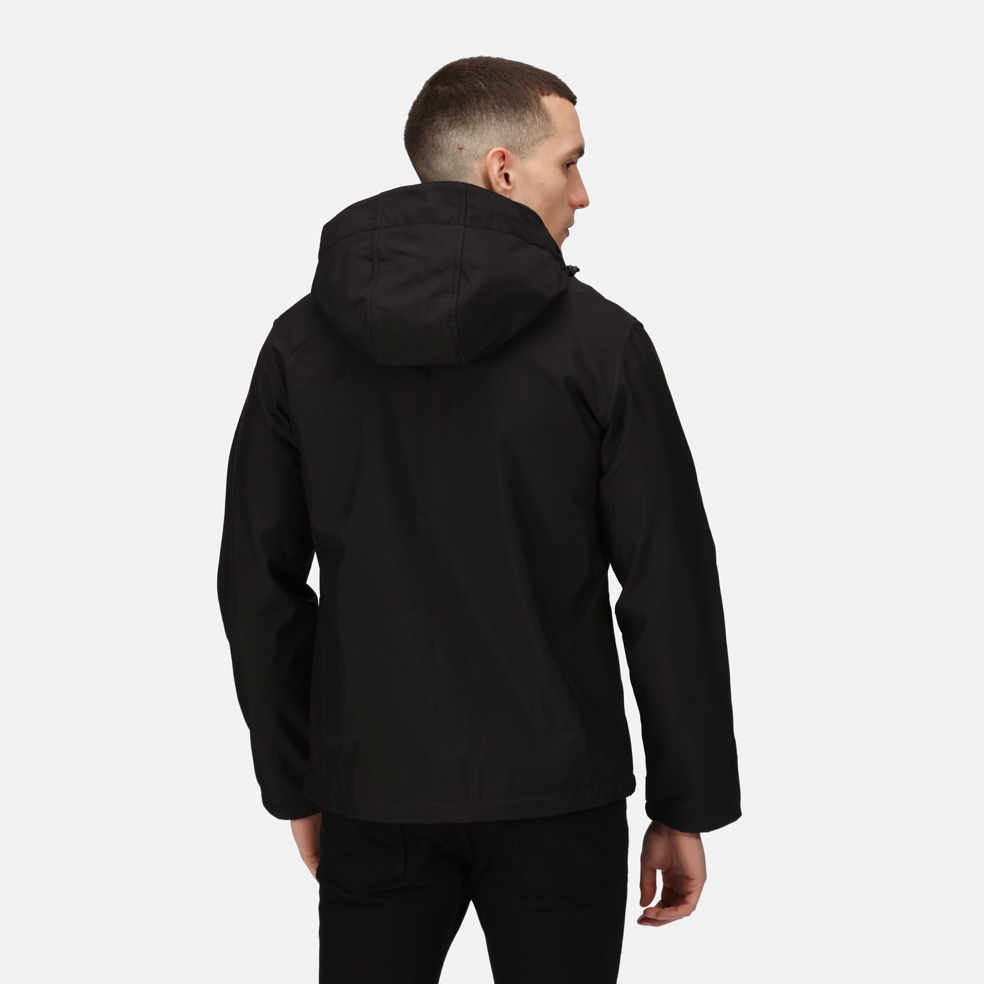 Men's Venturer 3 Layer Printable Hooded Softshell Jacket | Black Classic Red