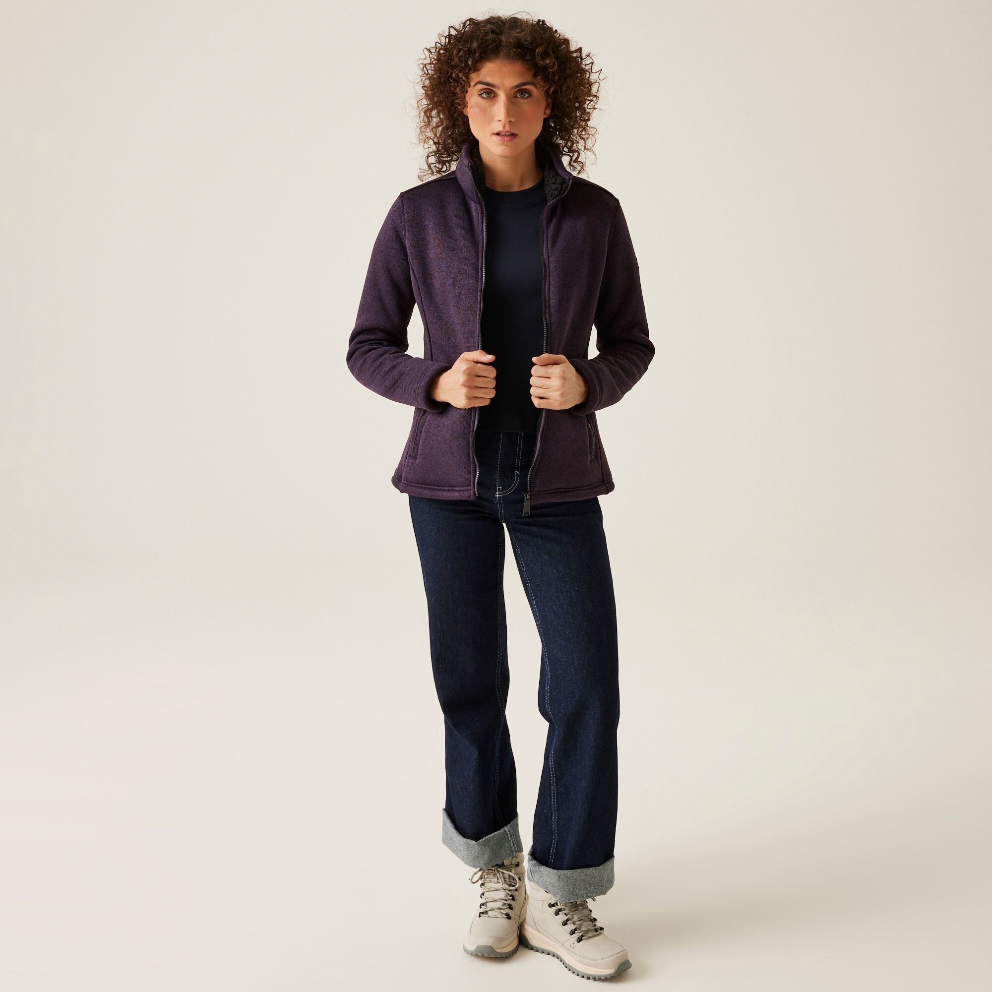 Women's Razia II Full Zip Bonded Fleece | Deep Plum Black