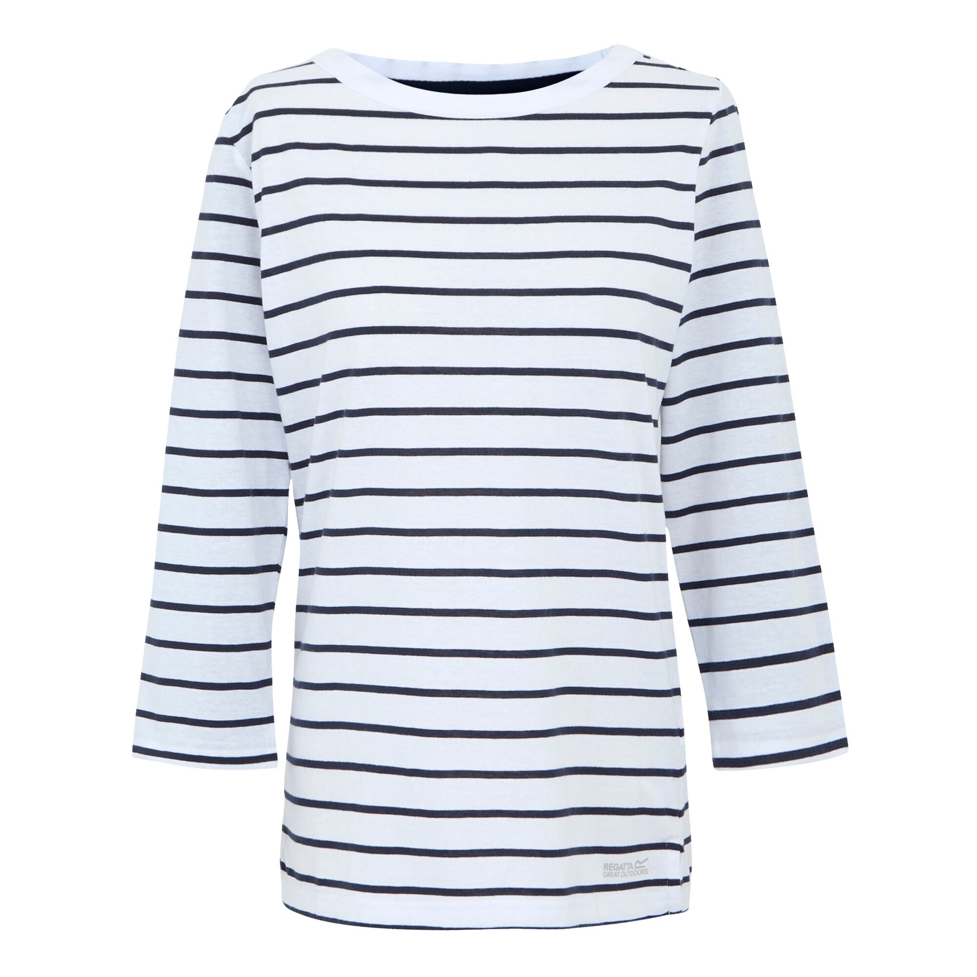 Women's Bayletta II 3/4 Sleeve Top  | White Navy Stripe
