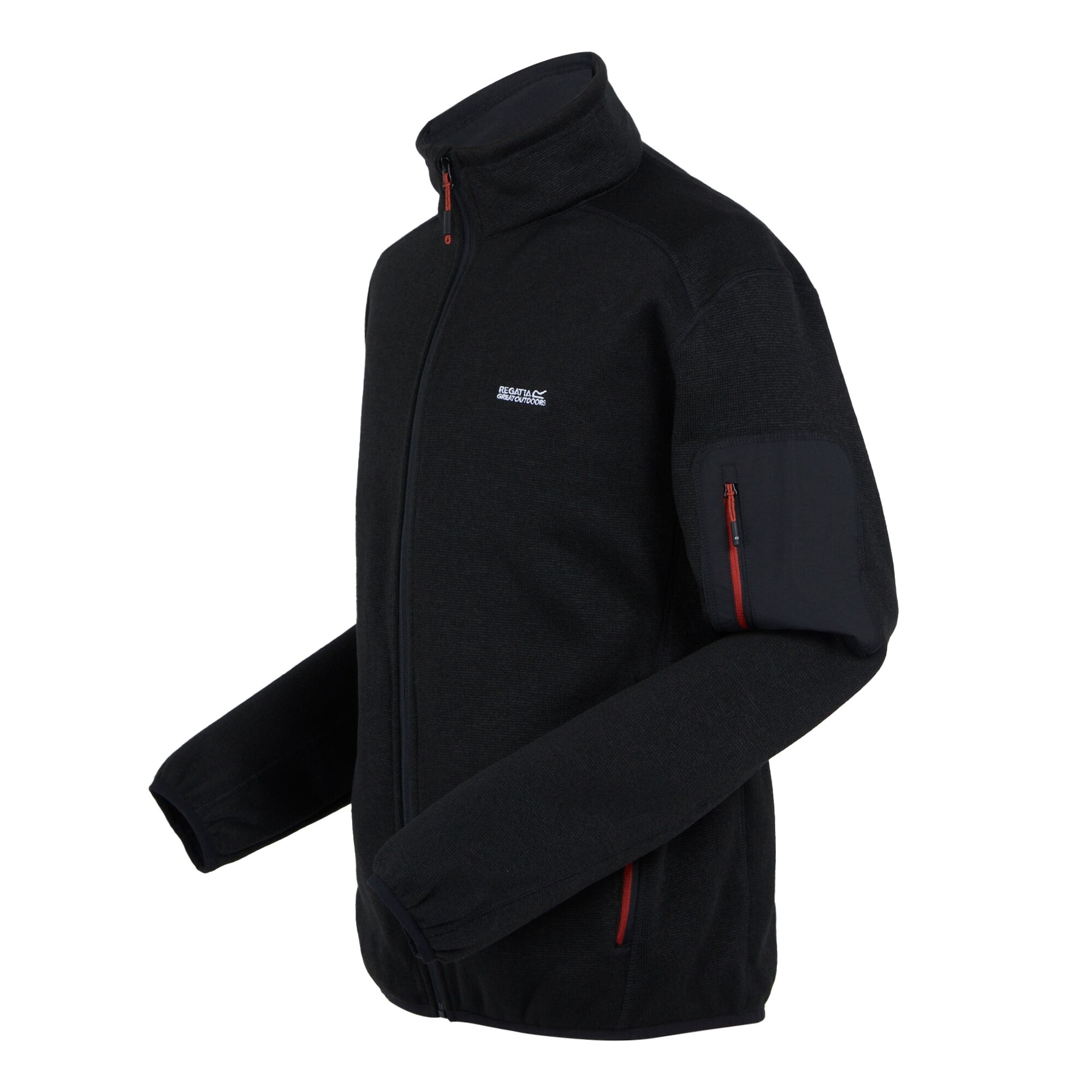 Men's Newhill Full Zip Fleece | Black Red Ochre