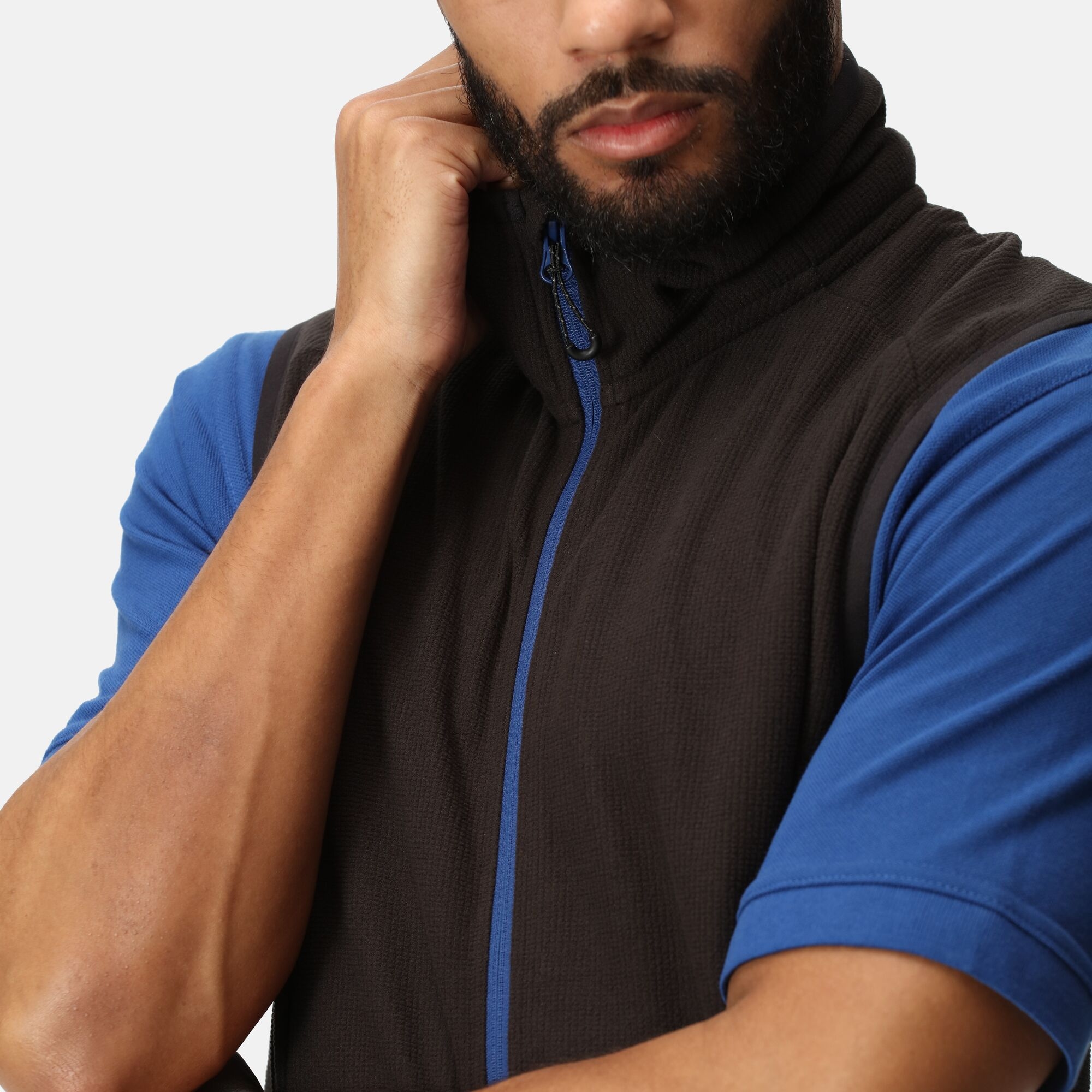 Men's Navigate Fleece Bodywarmer | Black New Royal