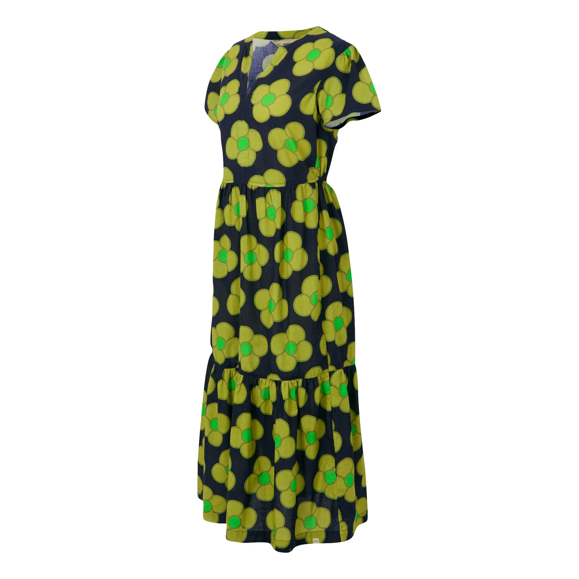 Orla Kiely Tiered Midi Dress | Spinning Flower Navy