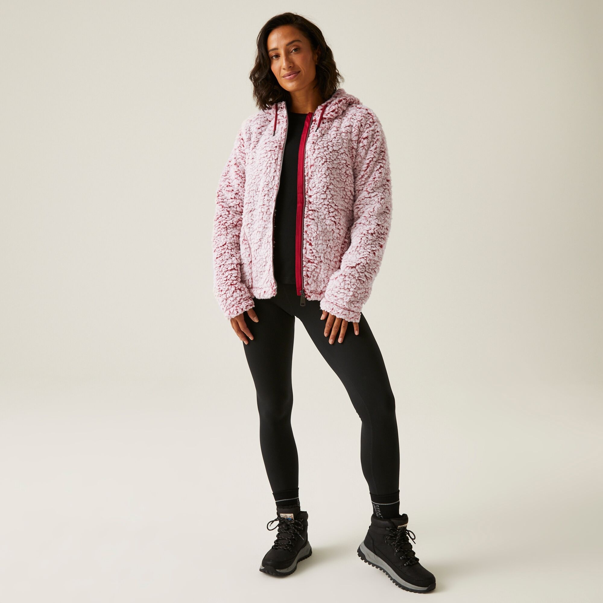 Women's Zelpha Fluffy Hooded Fleece | Rumba Red