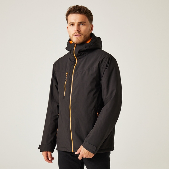 Men's Navigate Insulated Jacket | Black Orange Pop