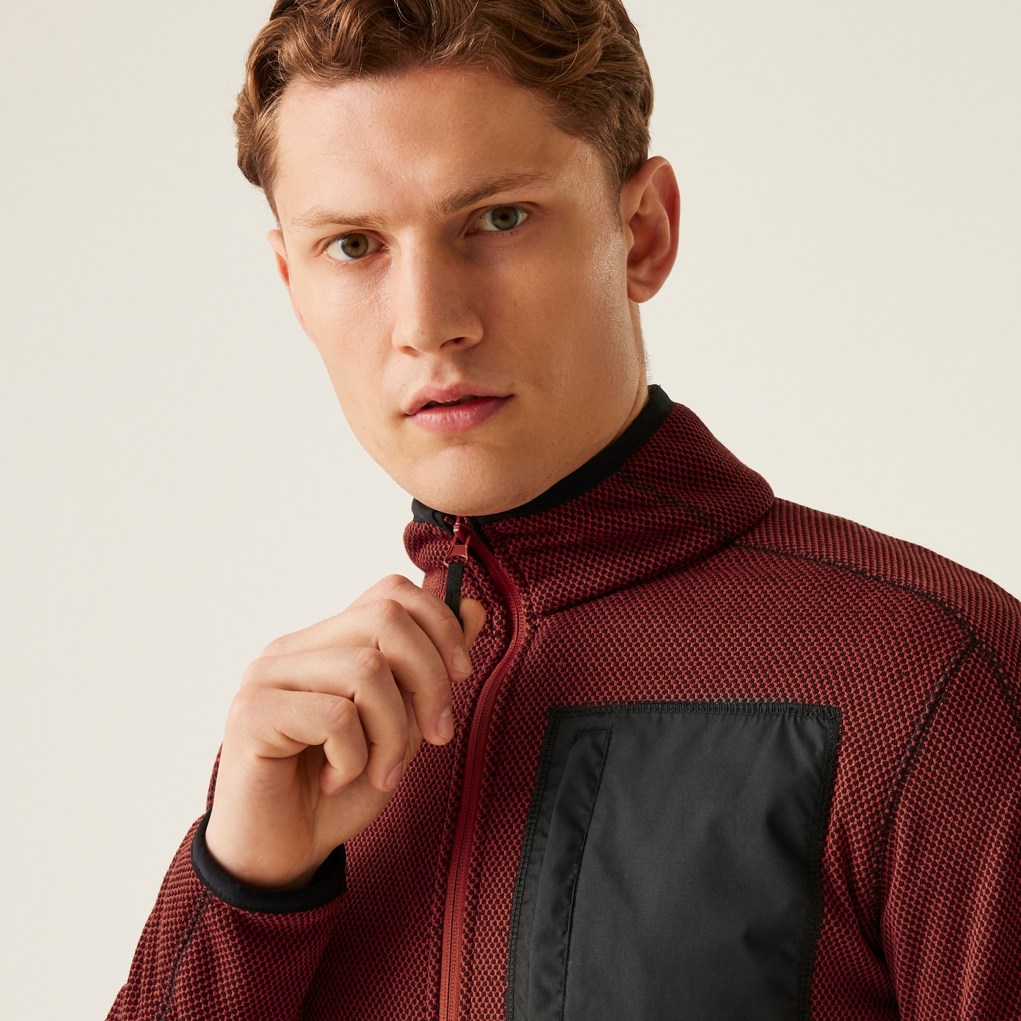 Men's Kitom Full Zip Fleece | Red Ochre Marl