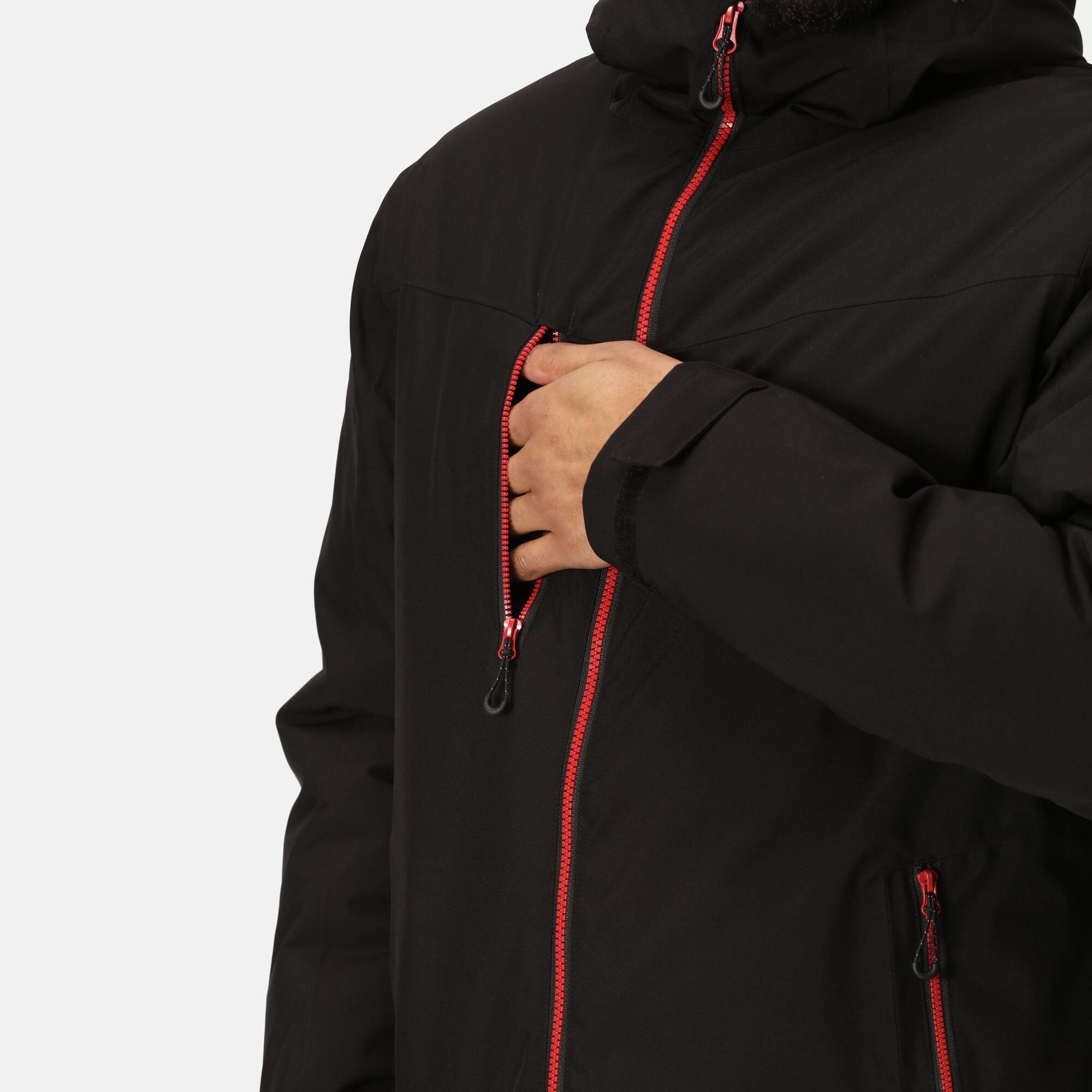 Men's Navigate Insulated Jacket | Black Classic Red