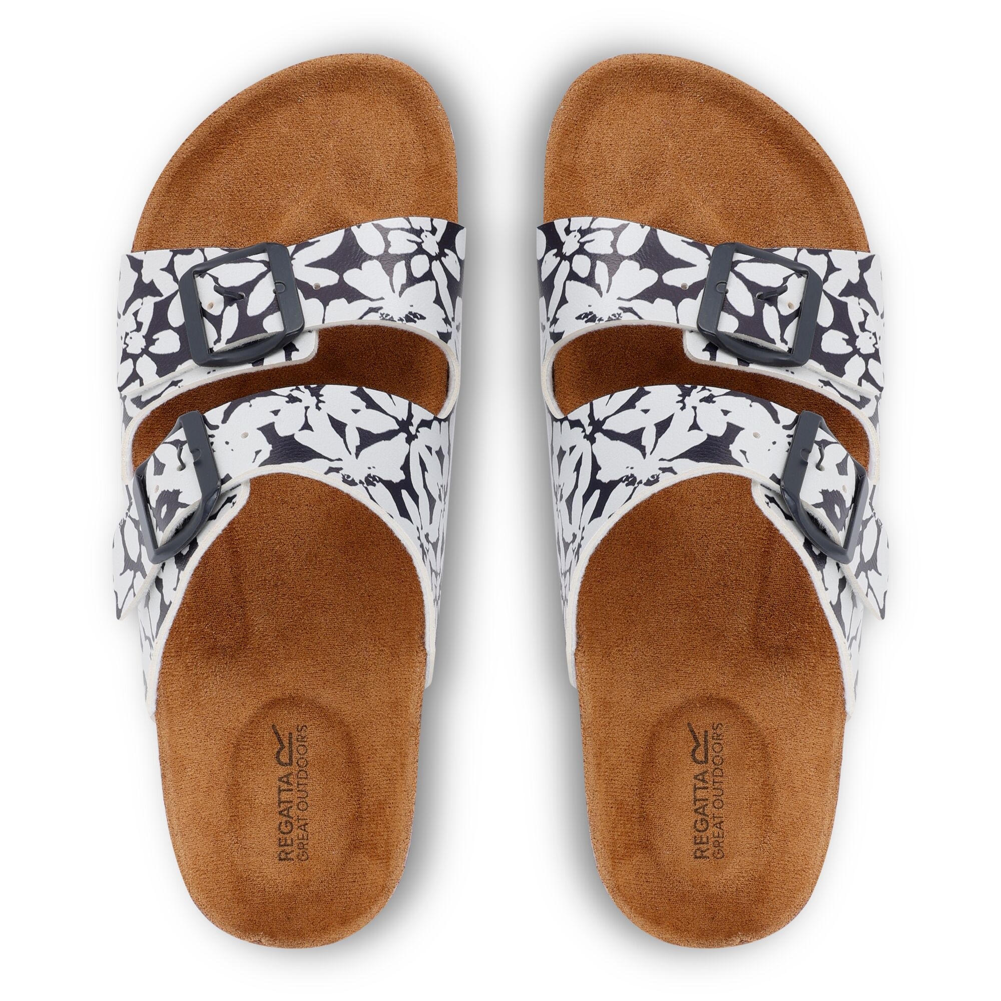 Women's Mia Double Strap Sandals | Navy White Large Floral