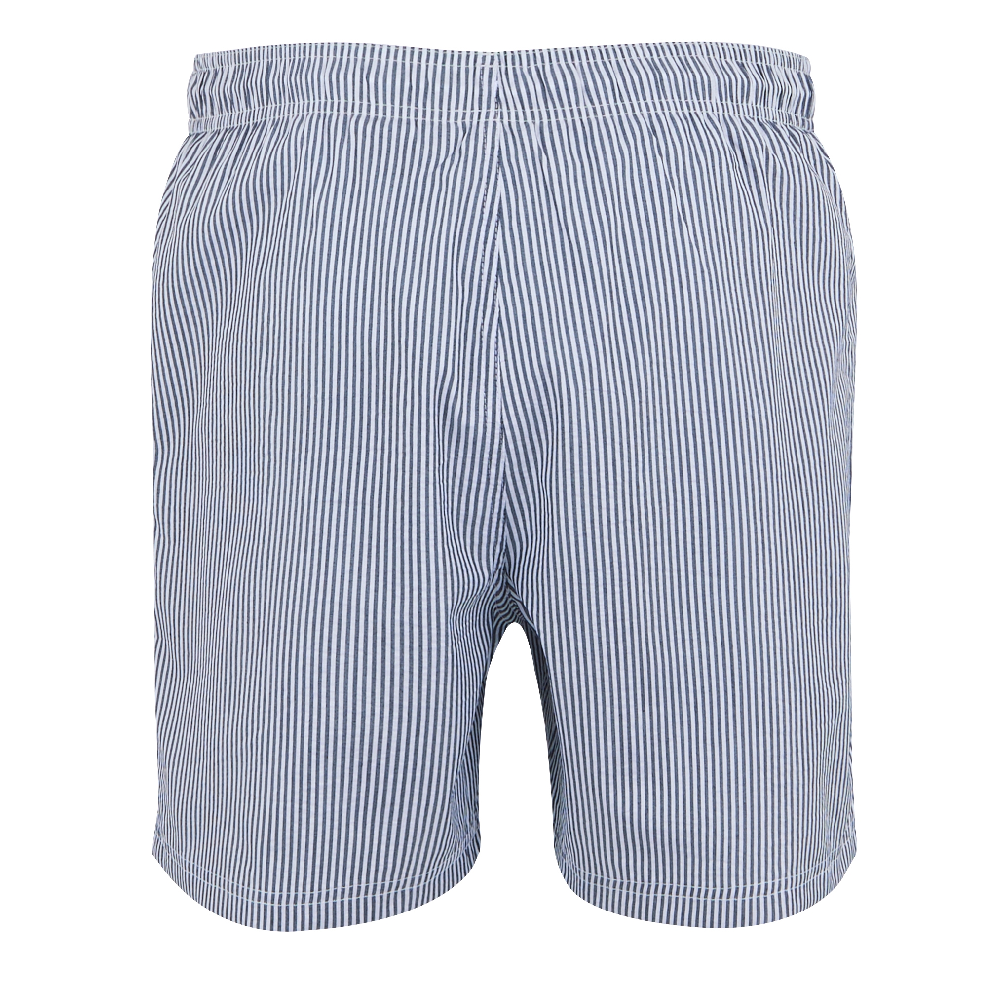 Men's Loras Swim Shorts | Navy Seersucker Stripe