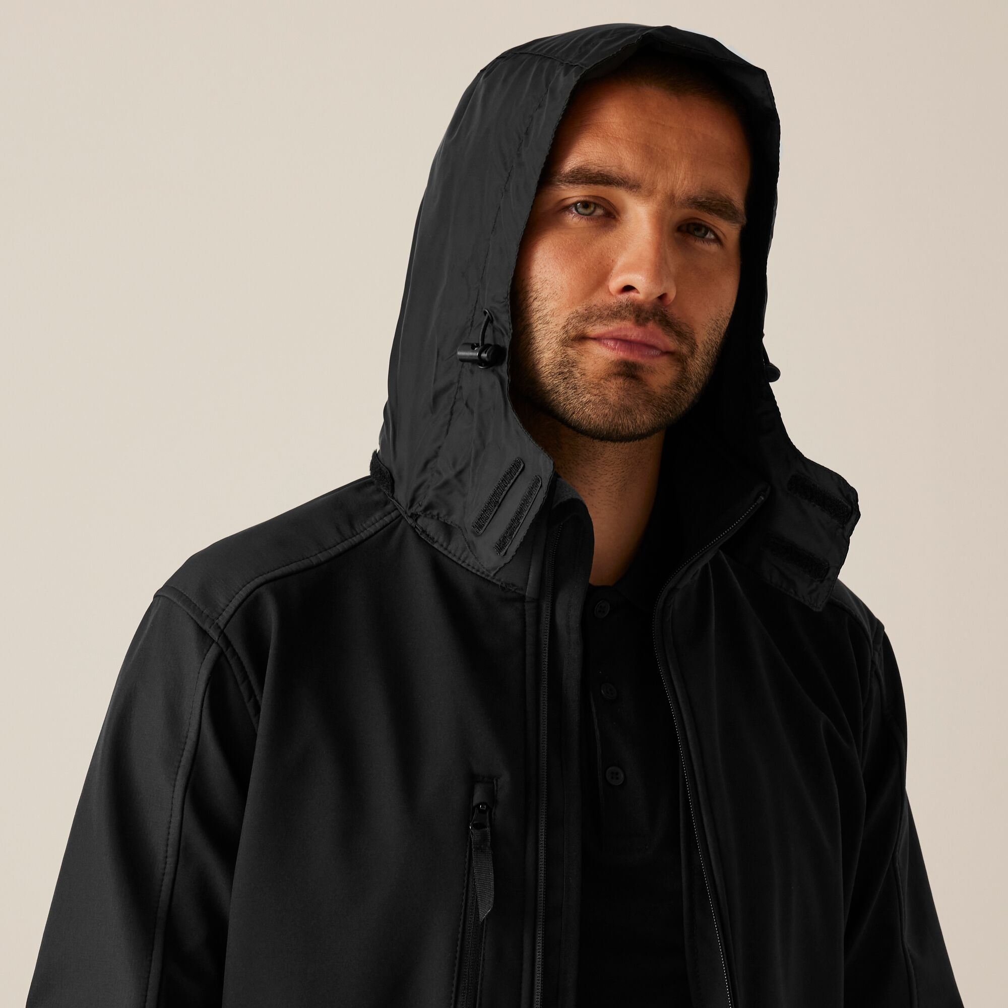 Men's Hydroforce 3 Layer Membrane Hooded Softshell Jacket | Black