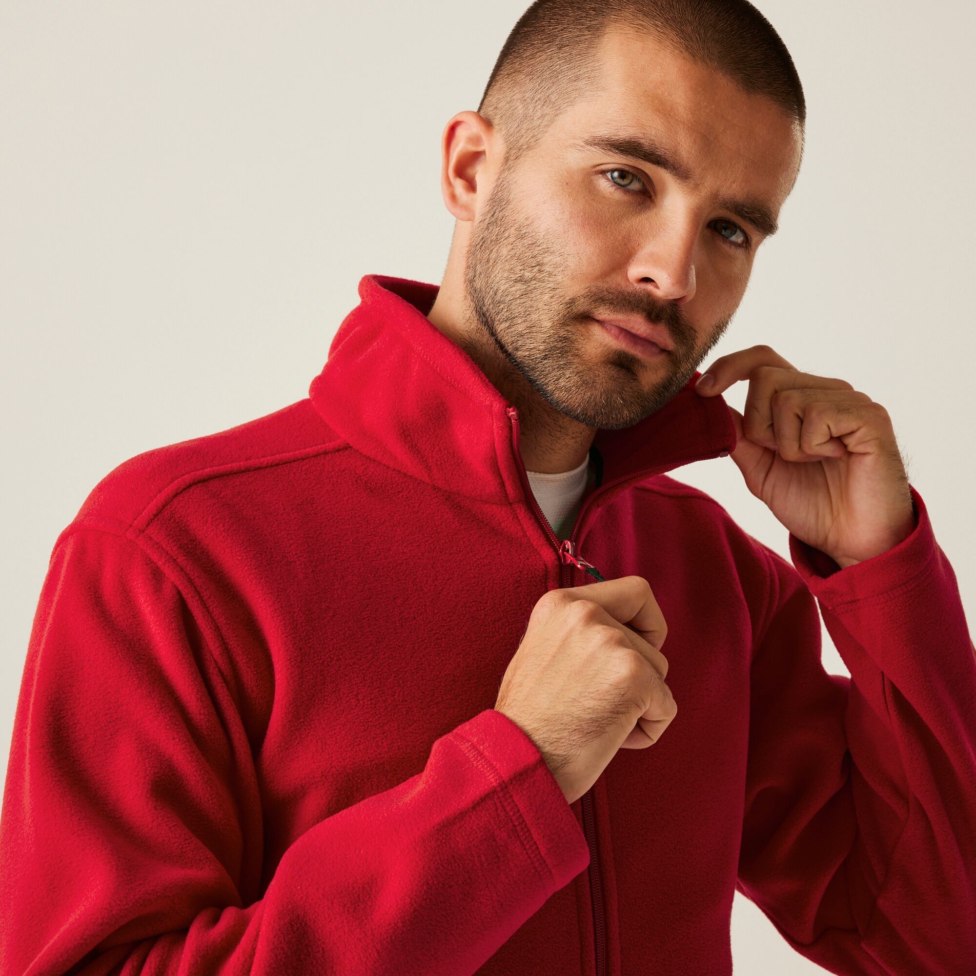 Men's Micro Lightweight Full Zip Fleece | Classic Red