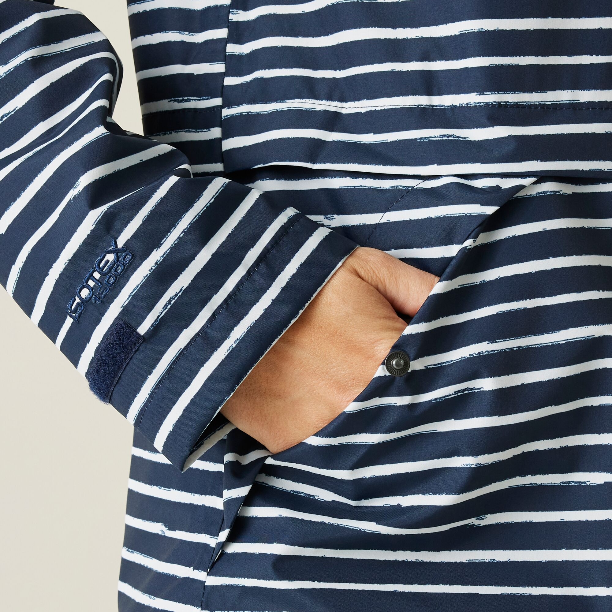Women's Bayletta II Waterproof Jacket | Navy White Painterly Stripe