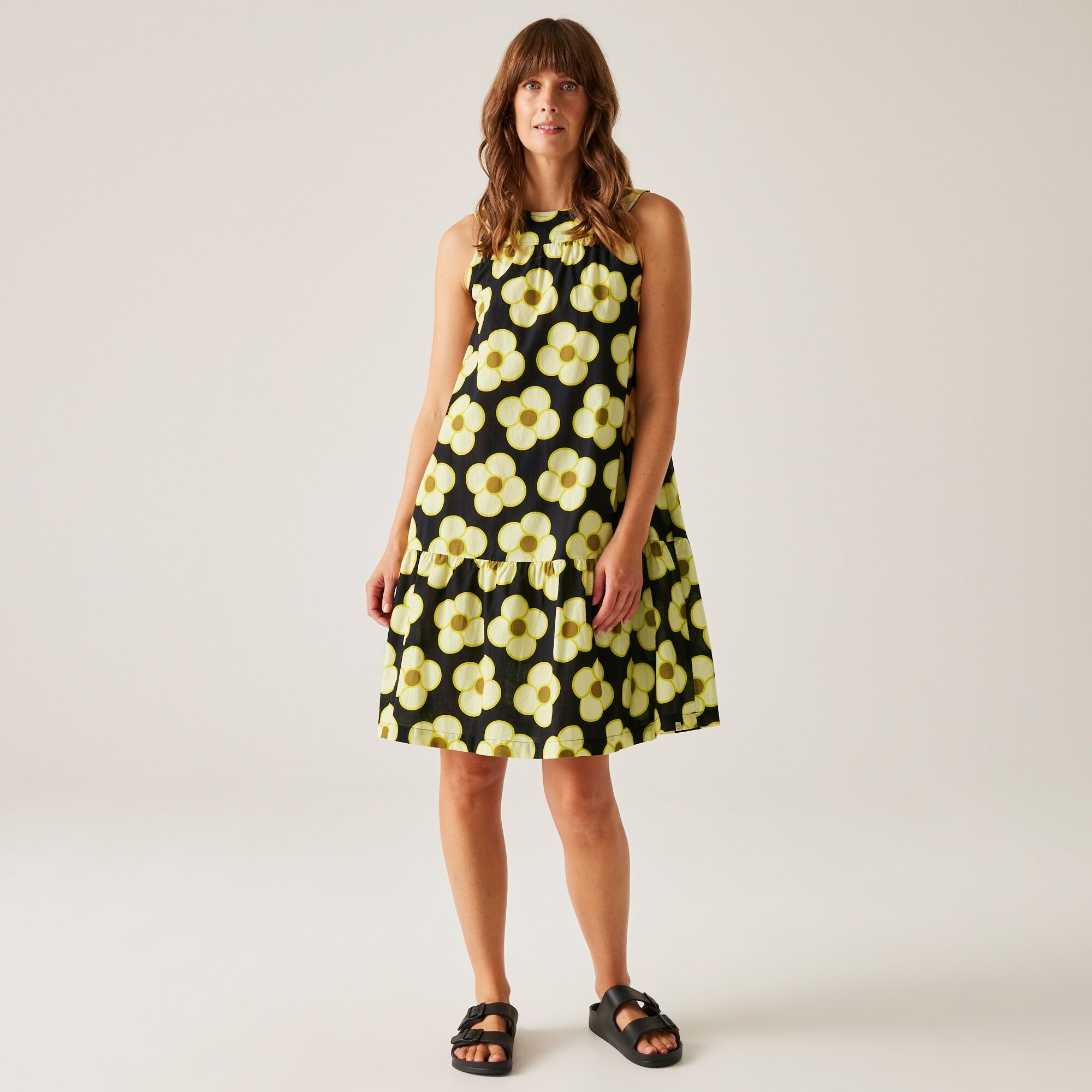 Orla Kiely Summer Sleeveless Dress II | Spinning Flower Black