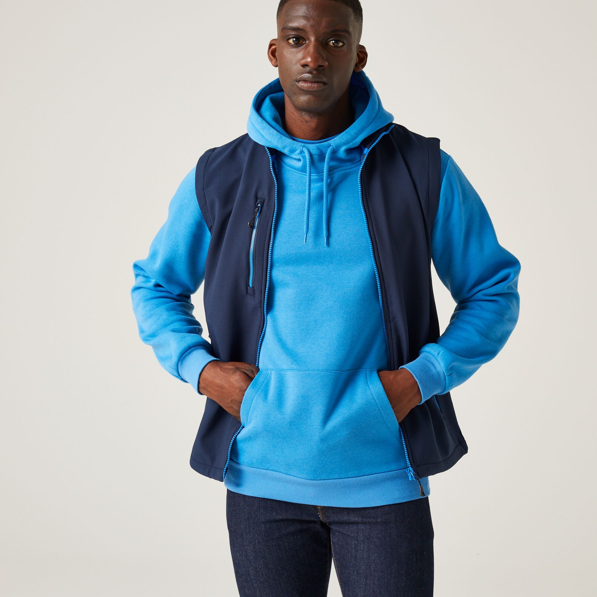 Men's Navigate 2 Layer Softshell Bodywarmer | Navy French Blue