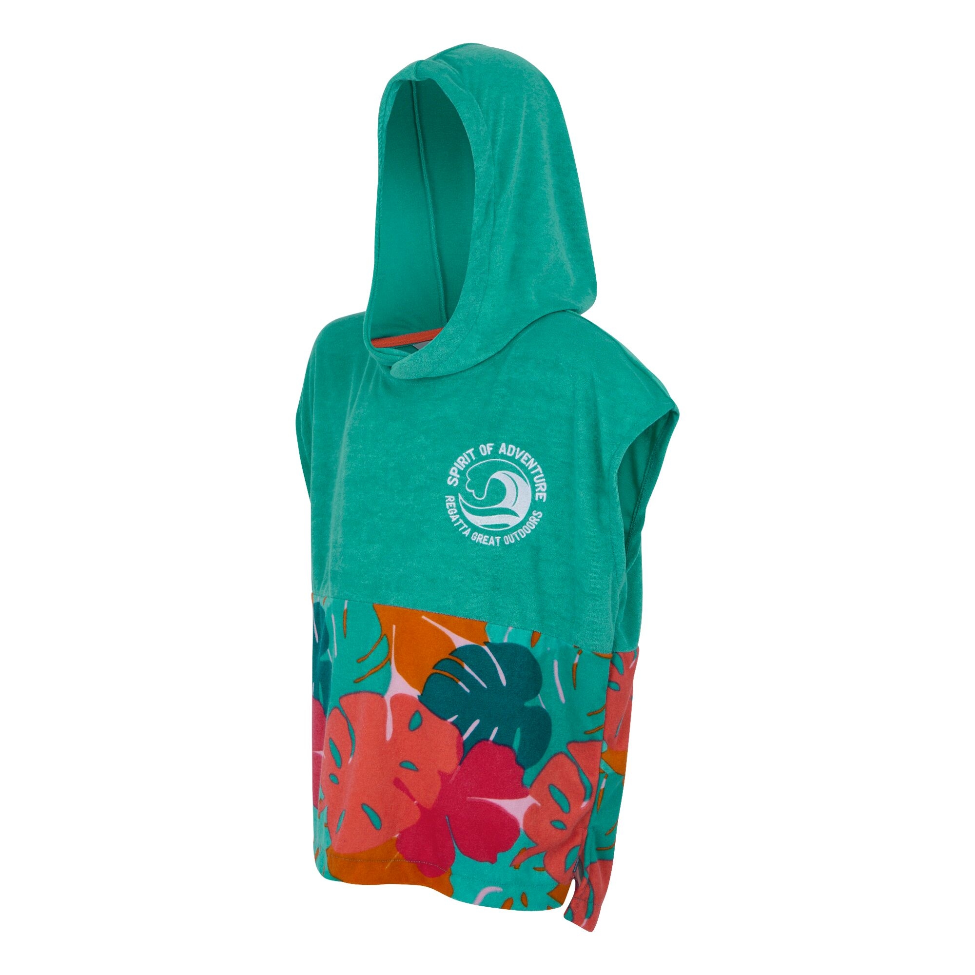 Kids' Towel Robe II | Turquoise/Tropical Leaf