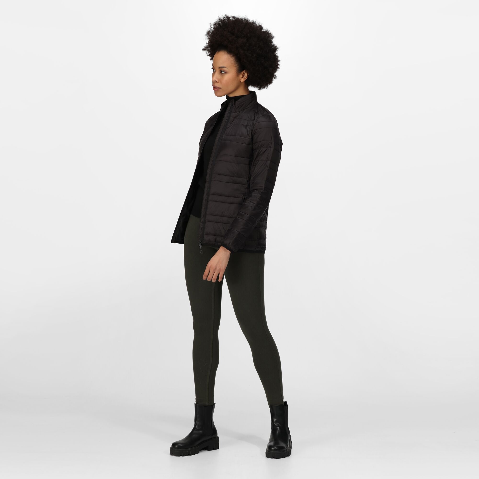 Women's Firedown Baffled Quilted Jacket | Black