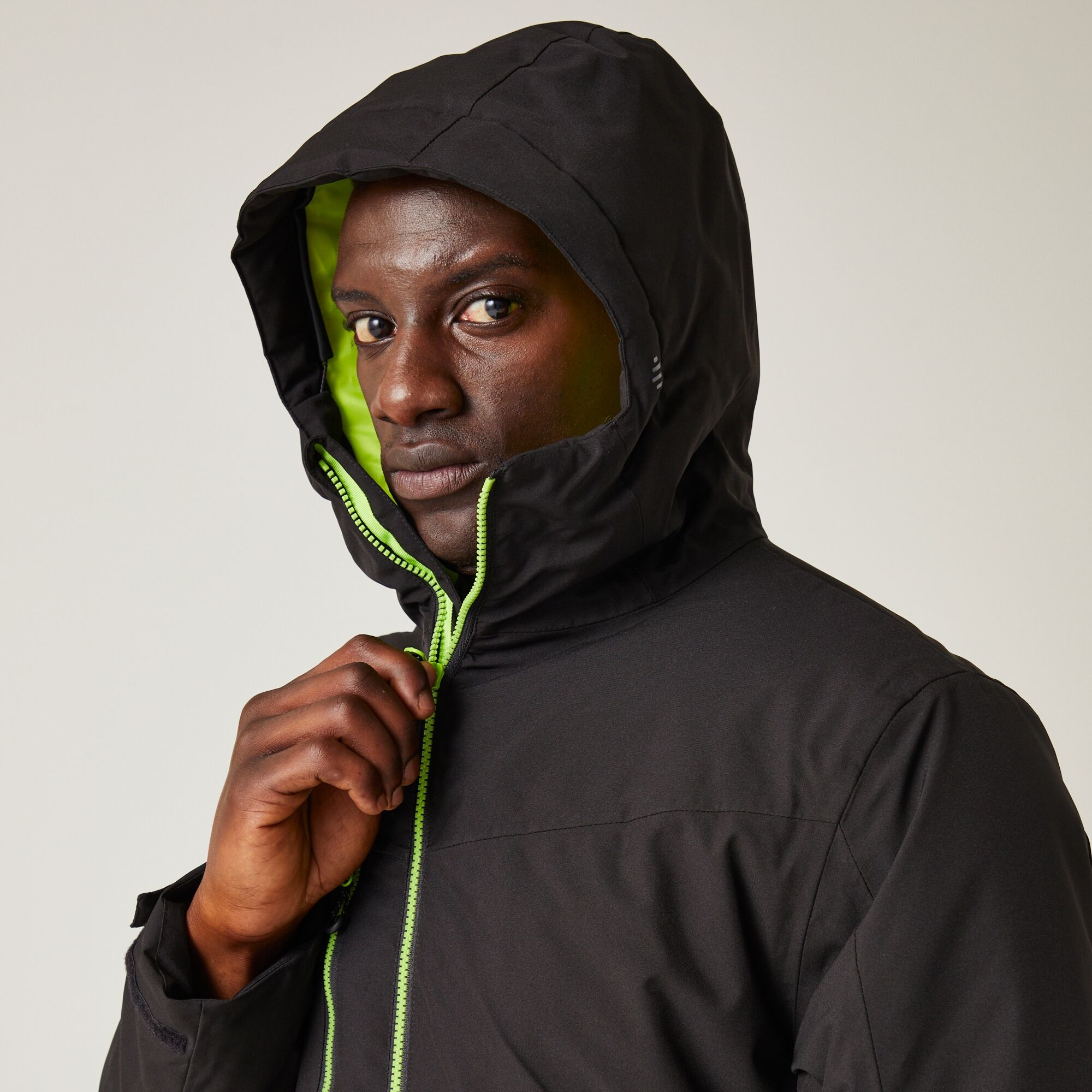 Men's Navigate Insulated Jacket | Black Lime Green