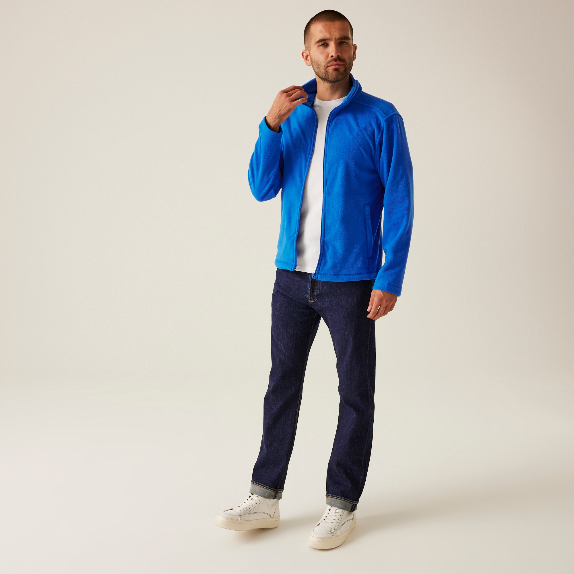 Men's Micro Lightweight Full Zip Fleece | Oxford Blue