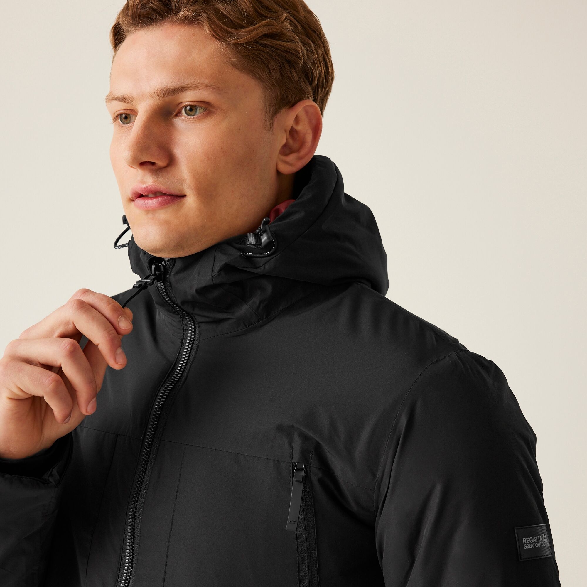 Men's Larrick Waterproof Insulated Jacket | Black Red Ochre