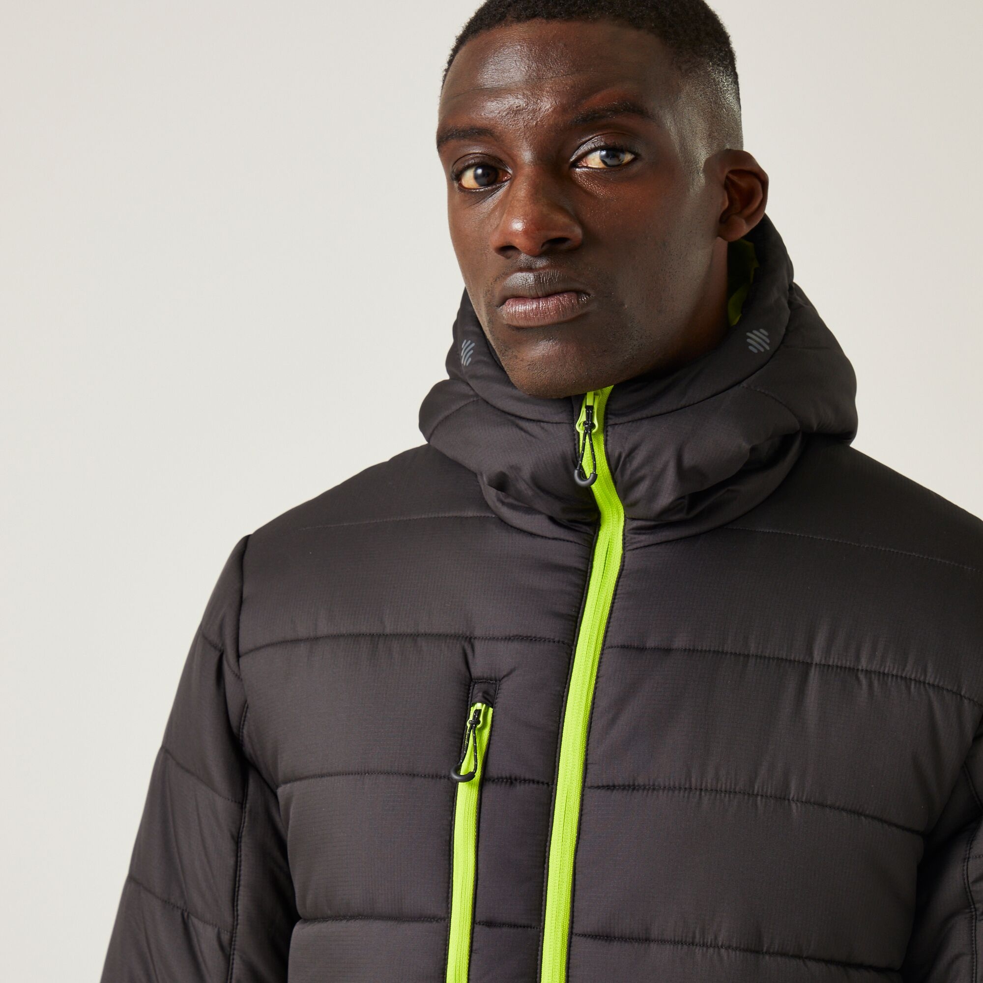 Men's Navigate Thermal Jacket | Black Lime Green