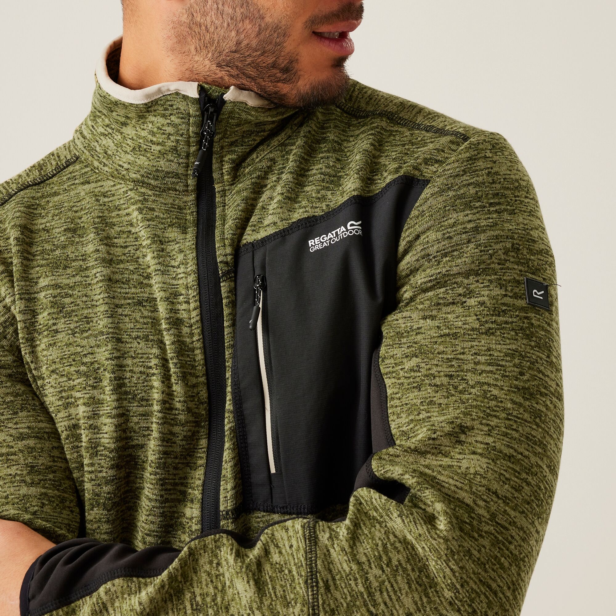 Men's Baslinn Full Zip Fleece | Nephrite Green Marl Black