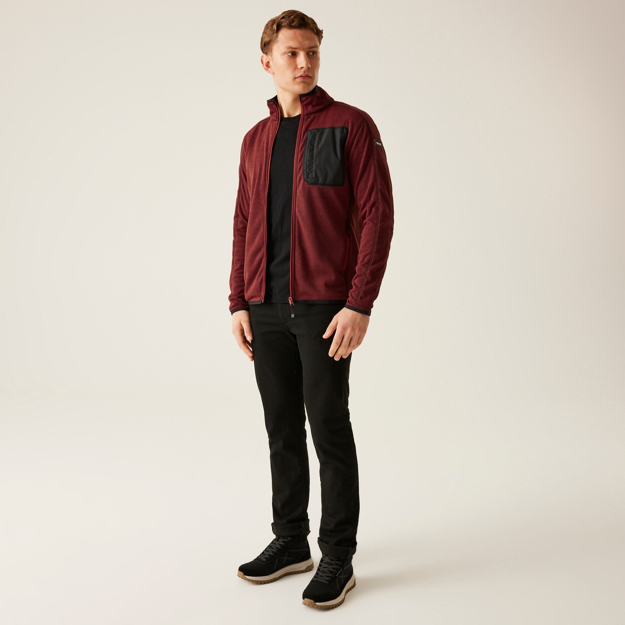 Men's Kitom Full Zip Fleece | Red Ochre Marl