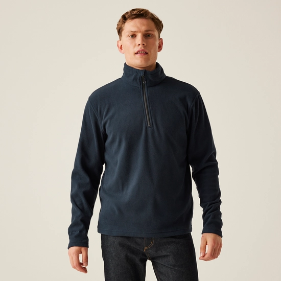Men's Honestly Made 100% Recycled Half Zip Fleece | Black