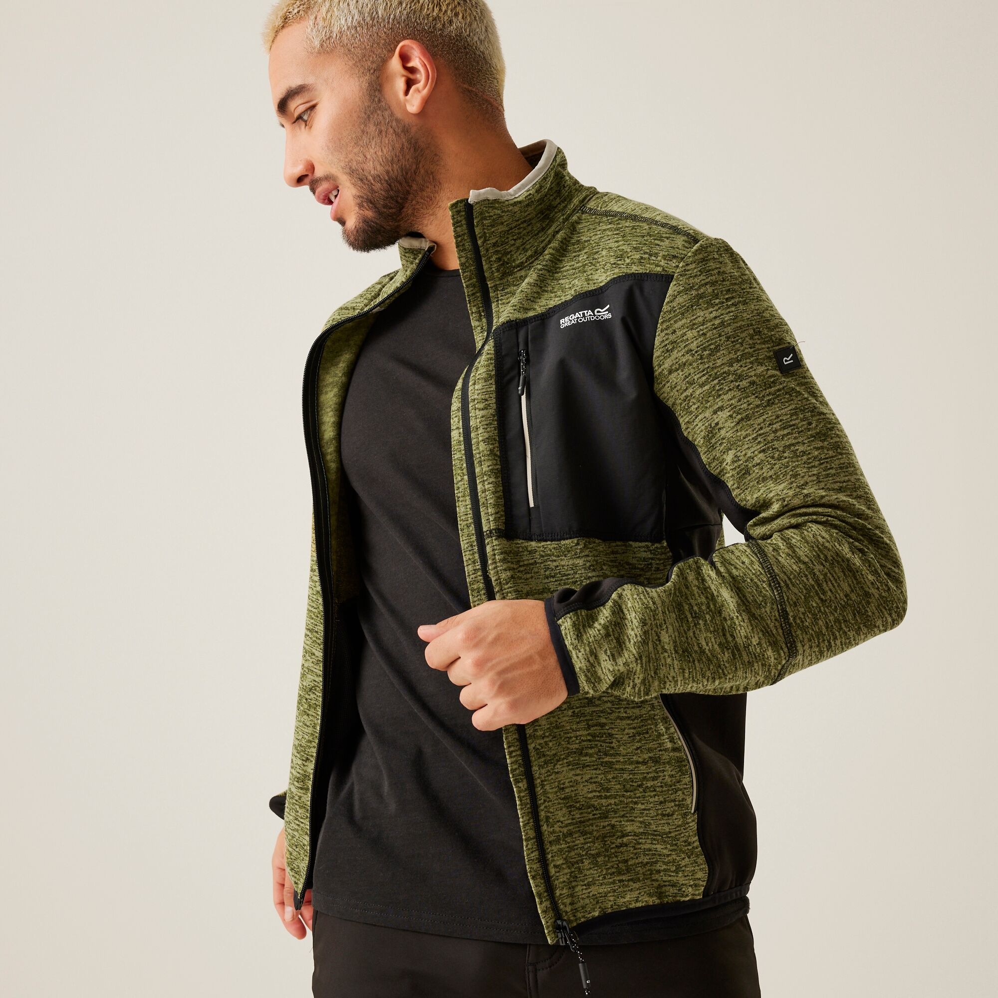 Men's Baslinn Full Zip Fleece | Nephrite Green Marl Black