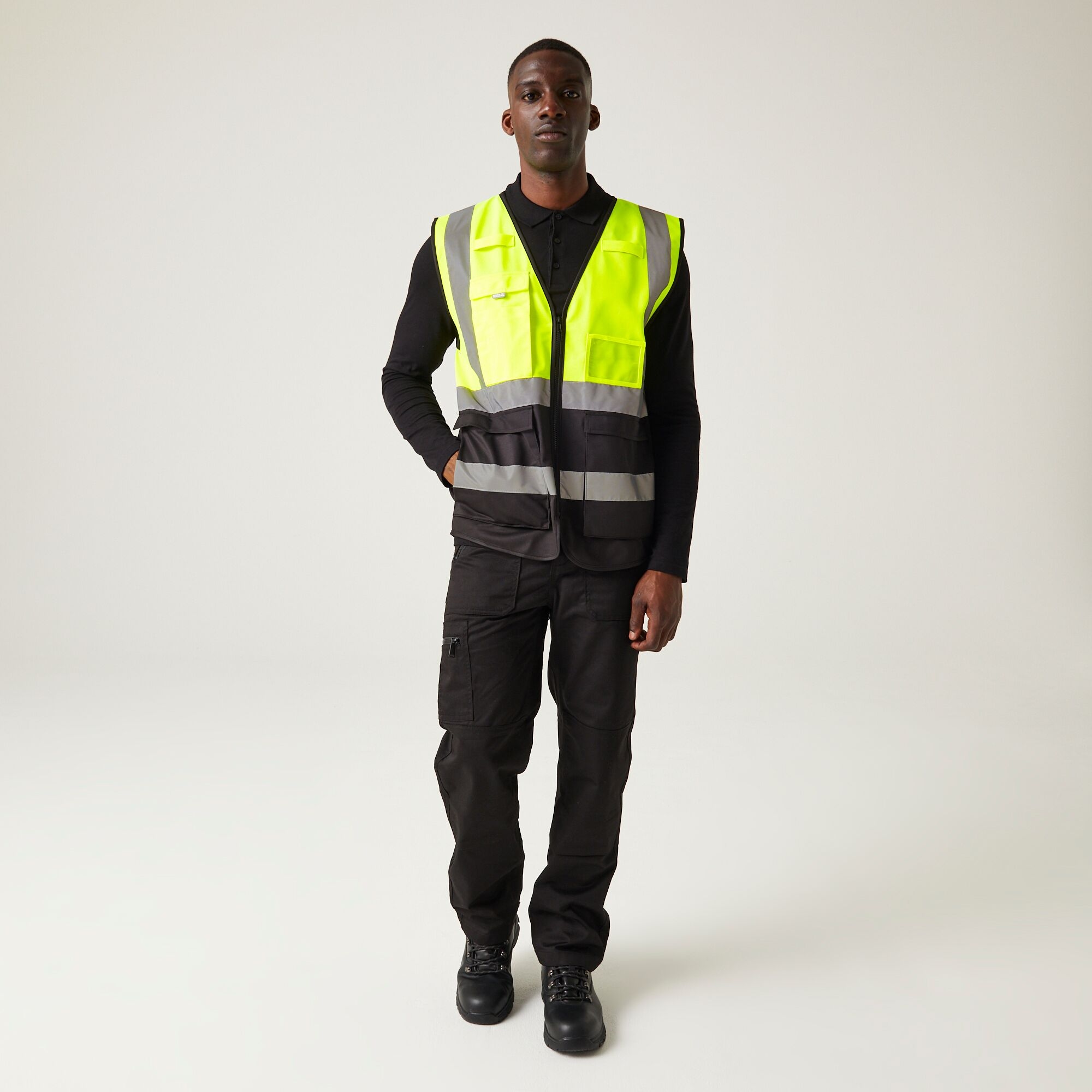 Men's Pro HI-VIS Executive Vest | Yellow Black