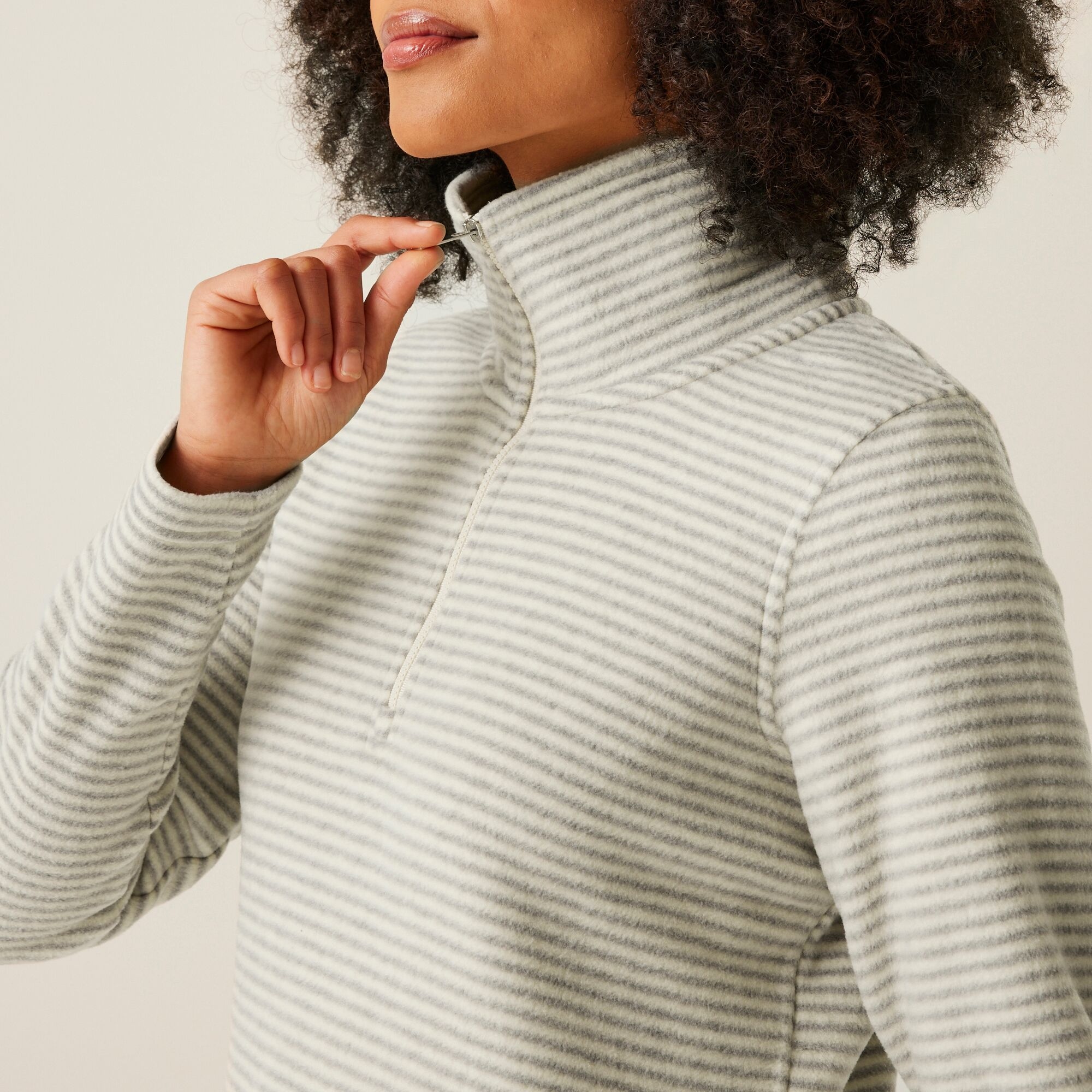 Women's Solenne Half Zip Fleece | Light Vanilla Silver
