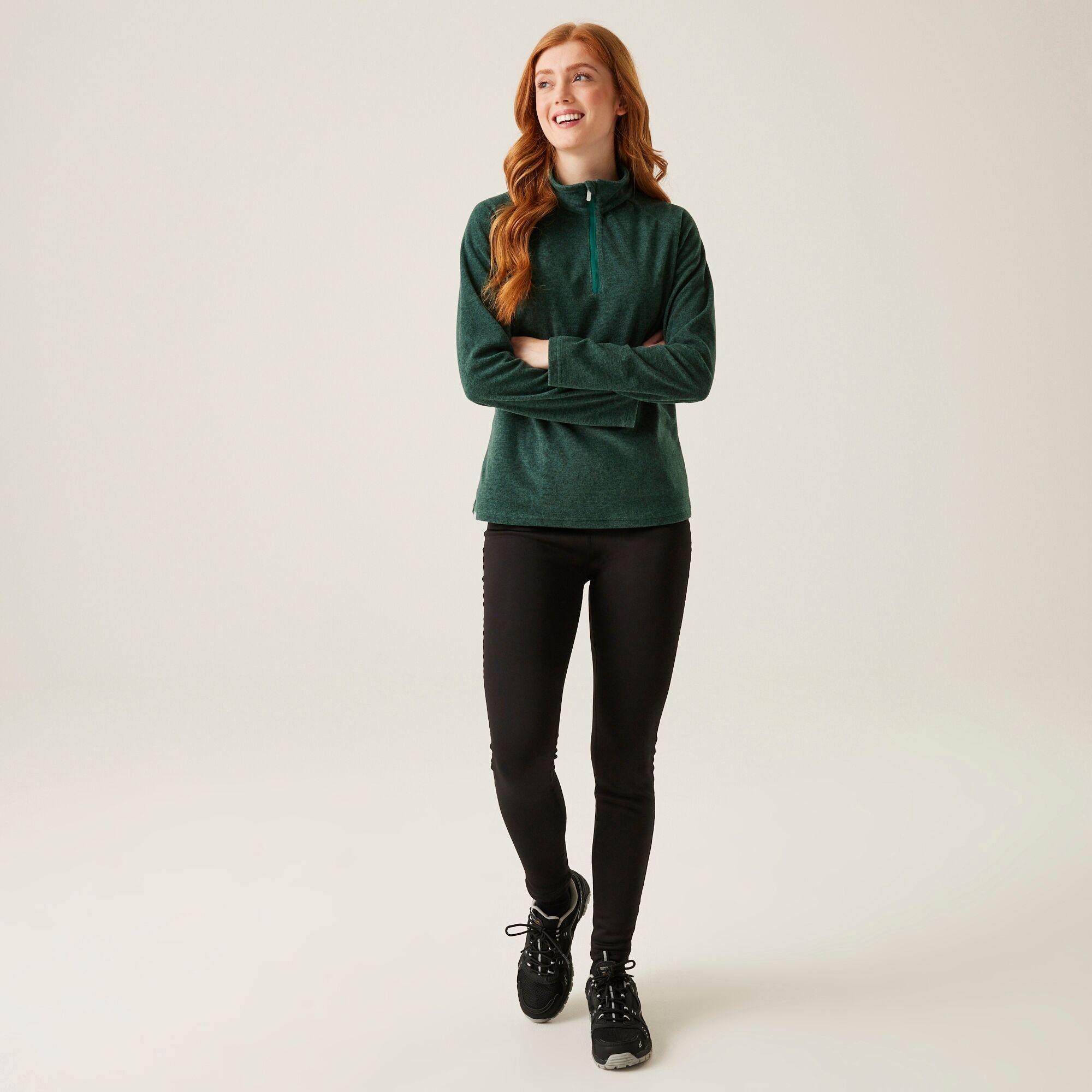 Women's Pimlo Half Zip Velour Fleece | Rain Forest