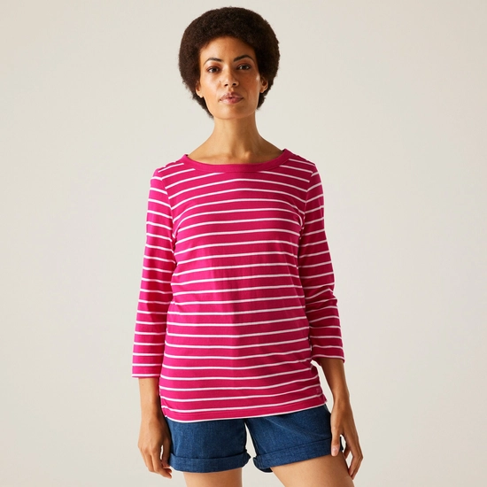 Women's Bayletta II 3/4 Sleeve Top  | Pink Fusion Multi Stripe