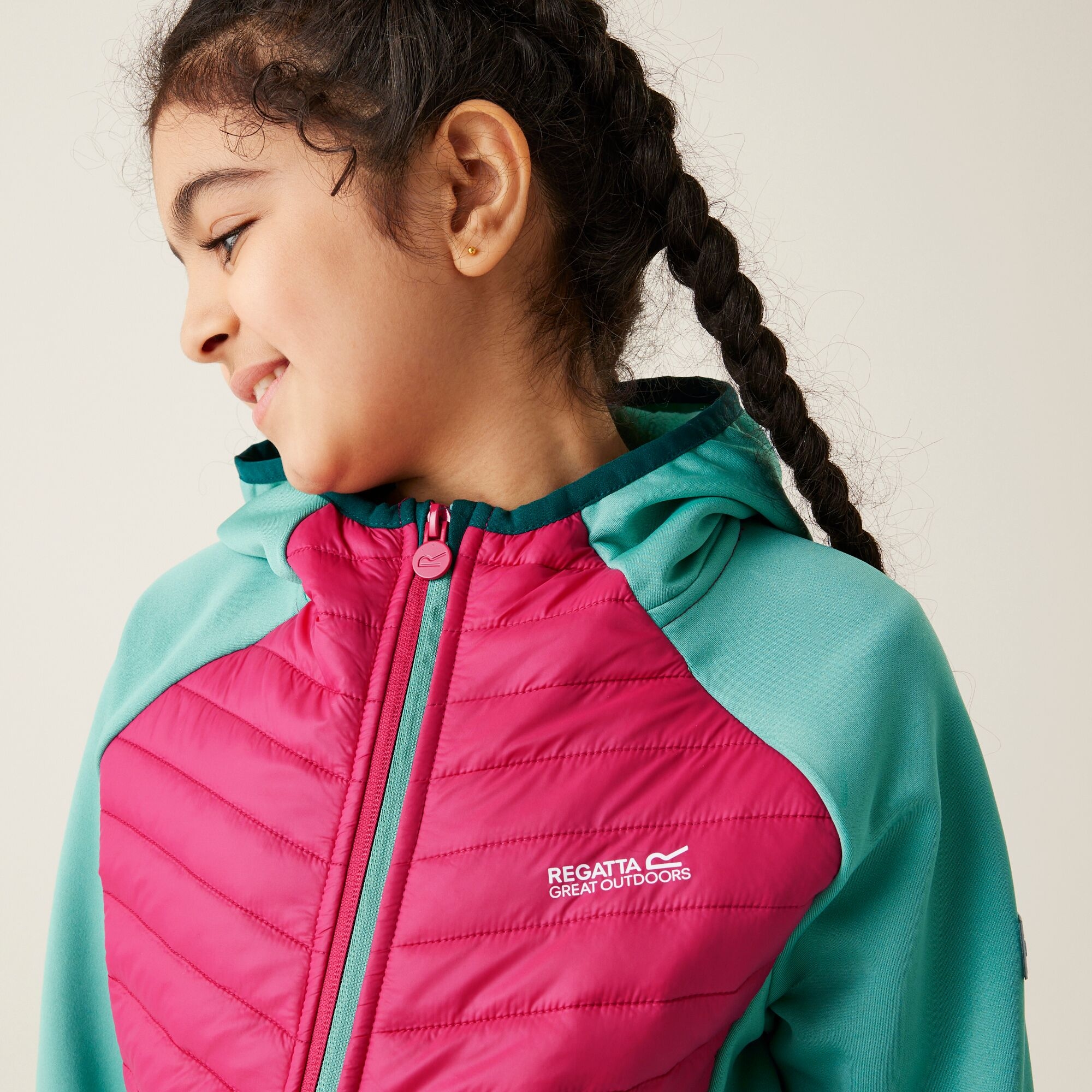 Kids' Kielder Hybrid VIII Jacket | Dusty Green Deep Pink