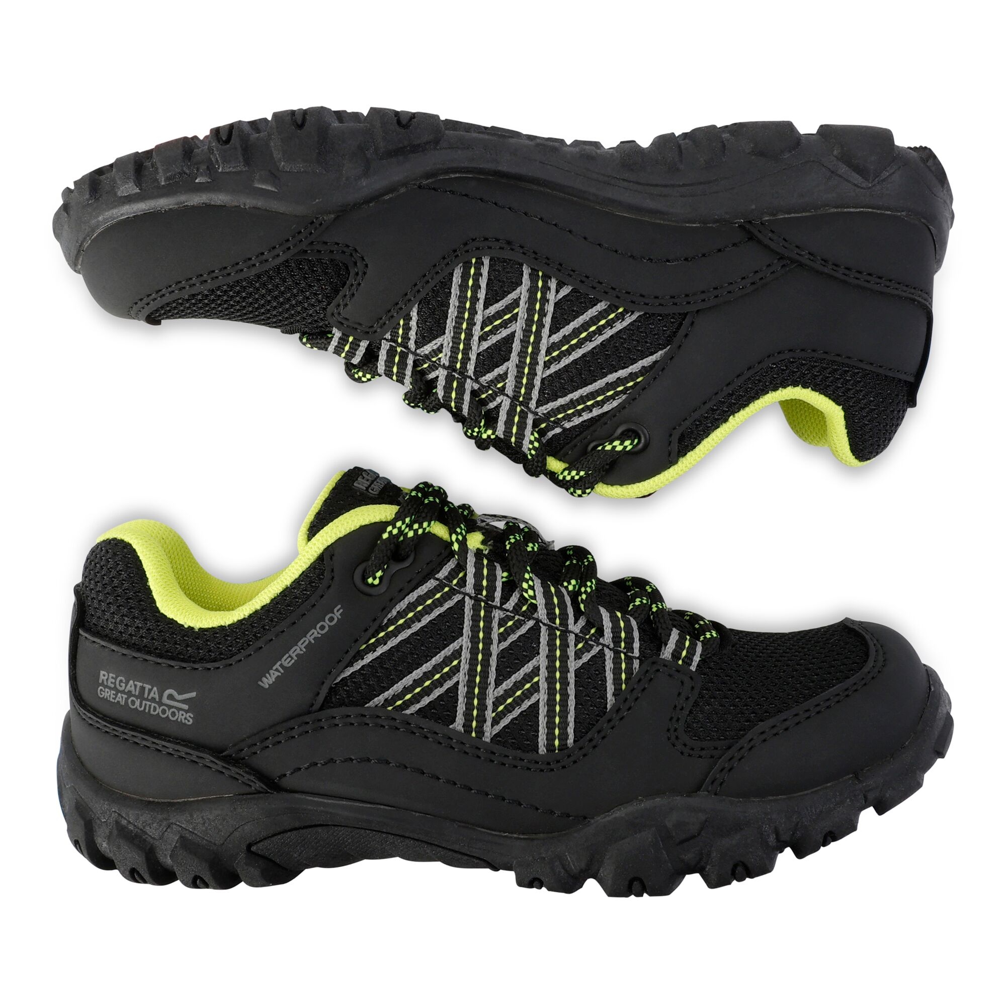 Kids' Edgepoint Waterproof Low Walking Shoes | Black Lime Punch