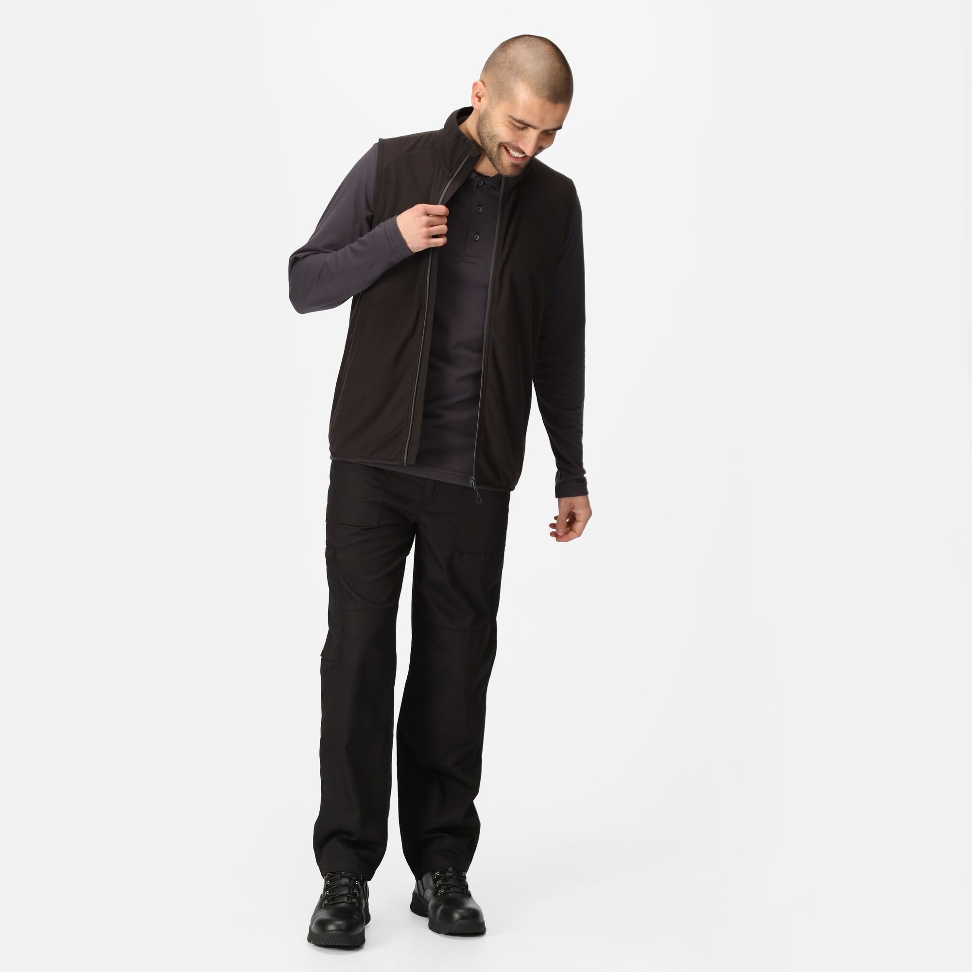 Men's Navigate Fleece Bodywarmer | Black Seal Grey