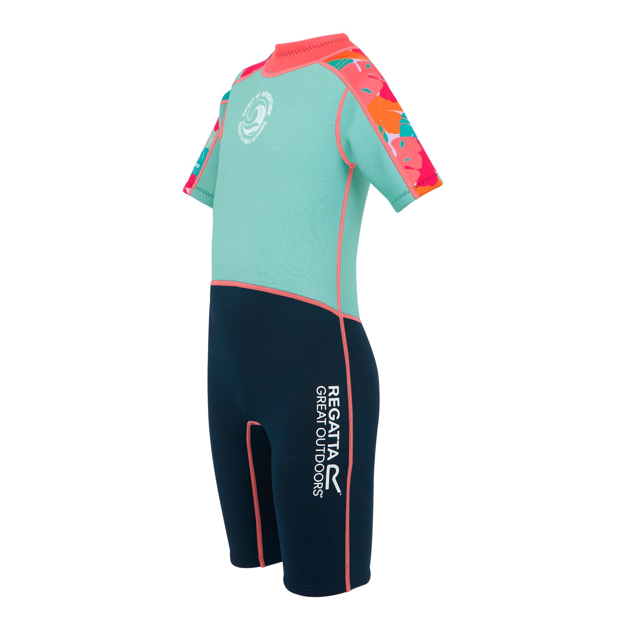 Kids' Wetsuit  | Tropical Leaf Aruba Blue Navy