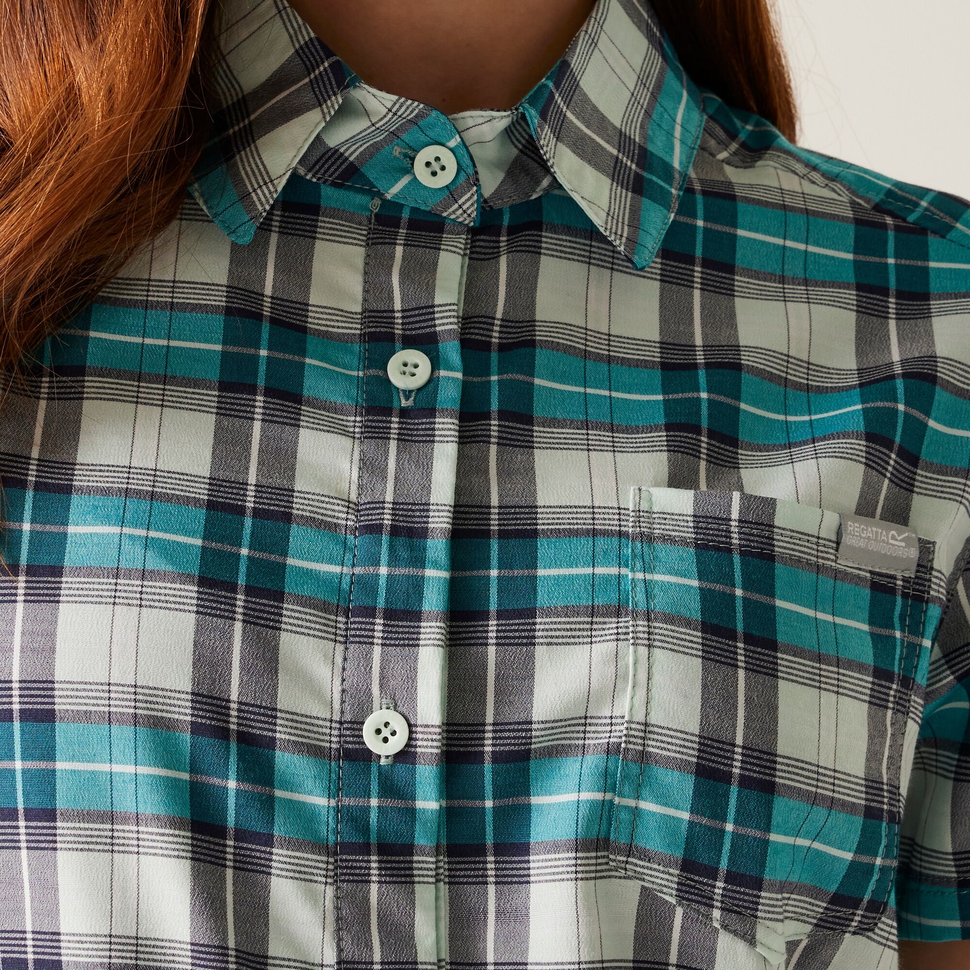 Women's Begarno Short Sleeve Shirt | Icy Morn Exotic Plume Check