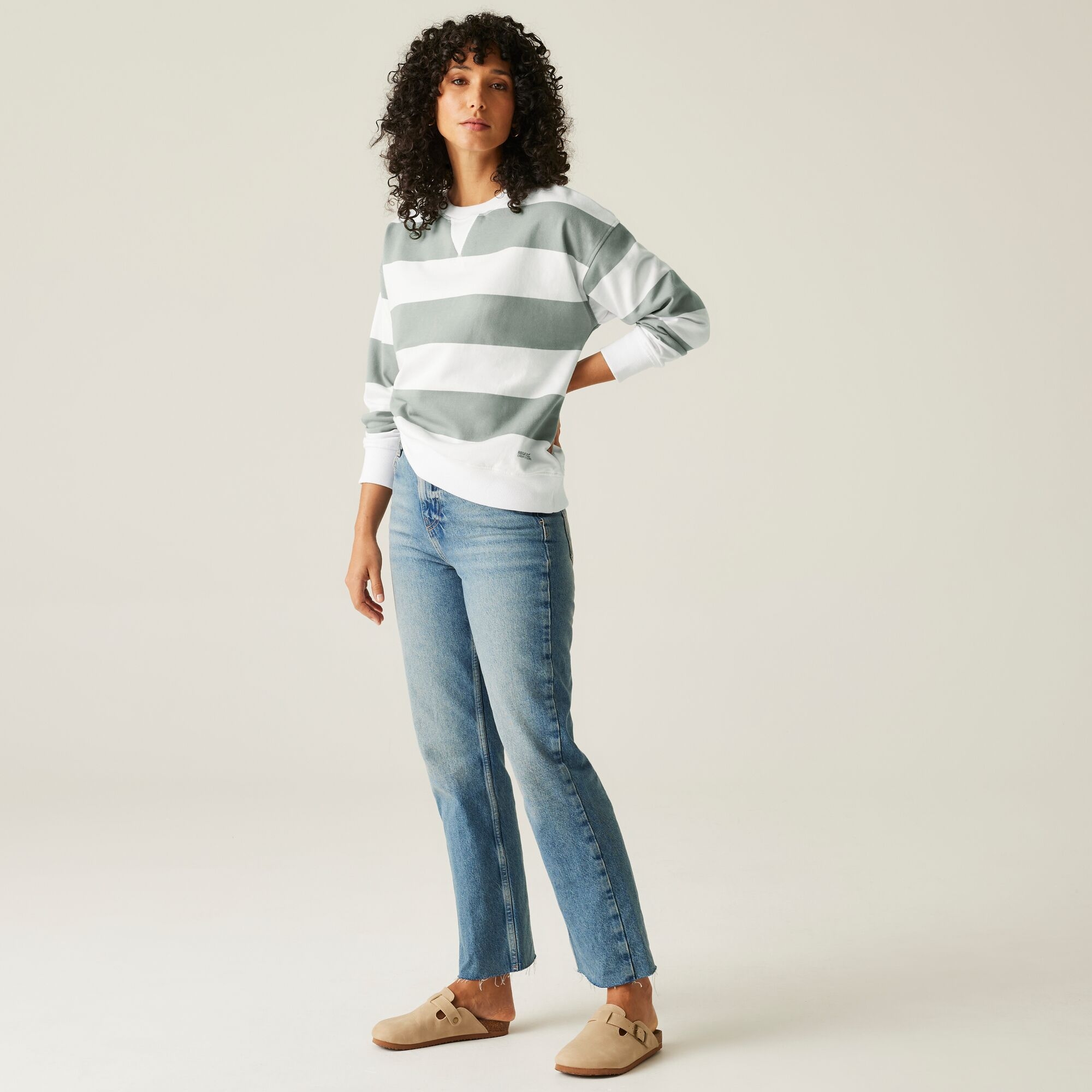 Women's Avika II Crew Neck Jumper | Glacier White Stripe