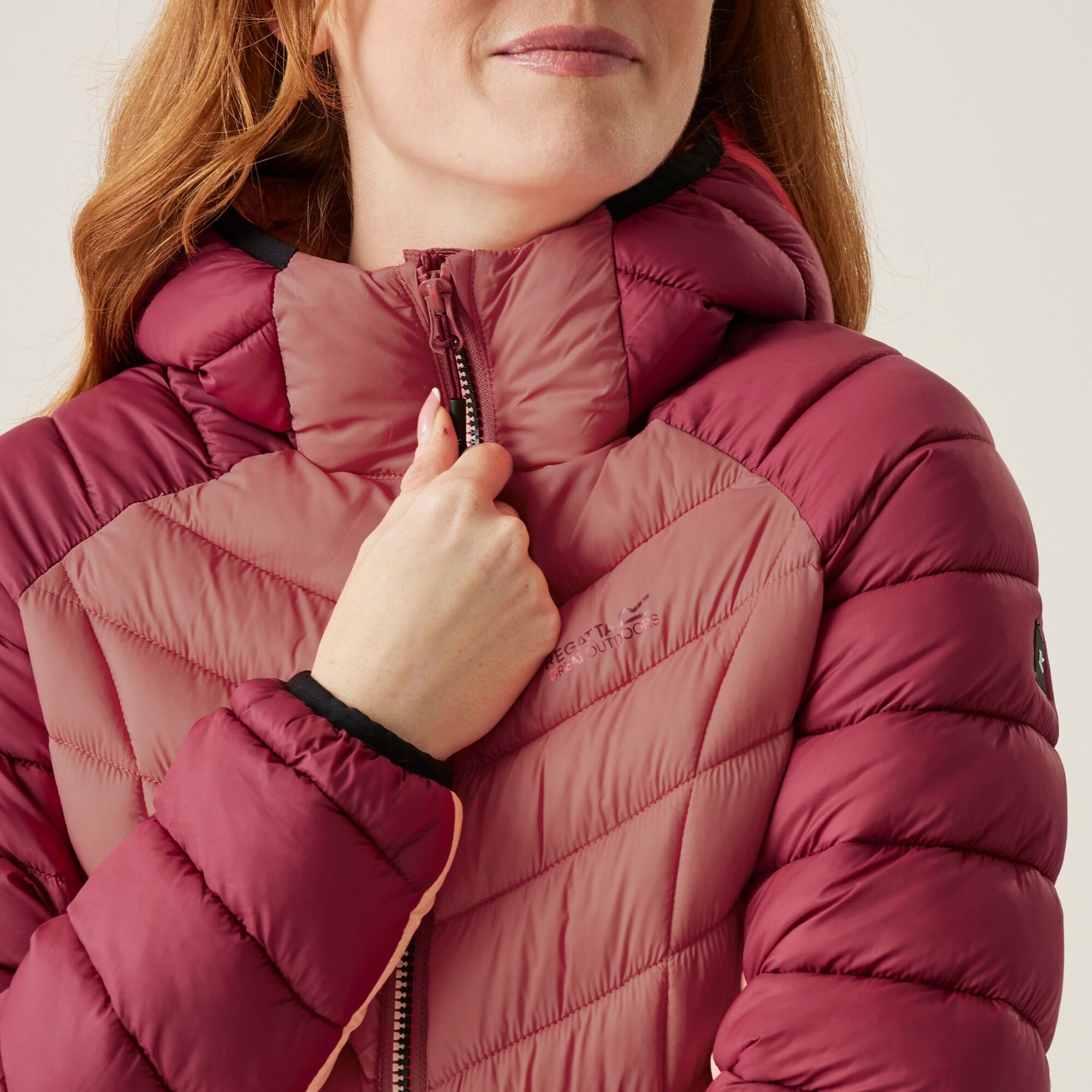 Women's Dalent Quilted Hooded Jacket | Rumba Red Mineral Red