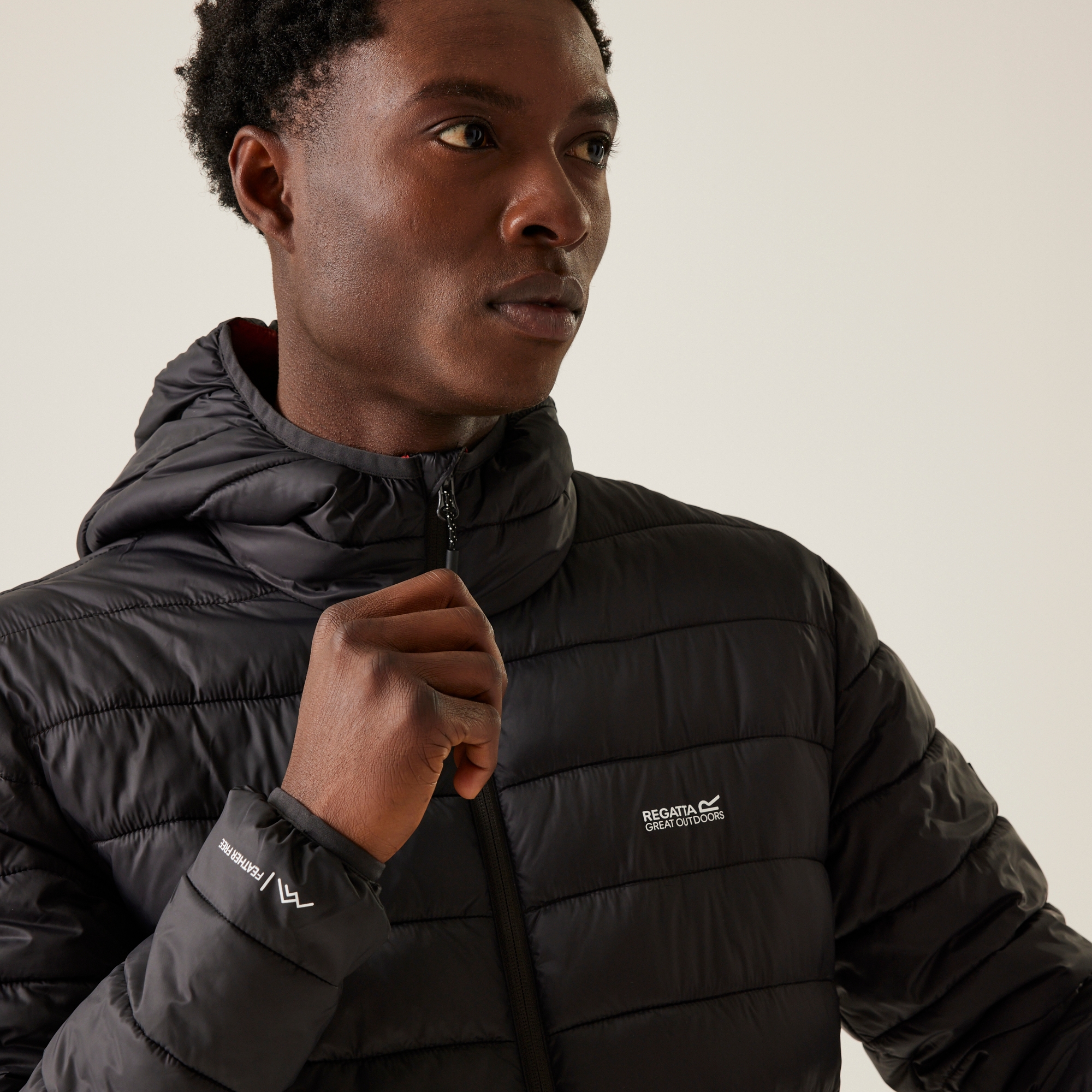 Men's Hooded Marizion Padded Jacket | Ash Red Ochre