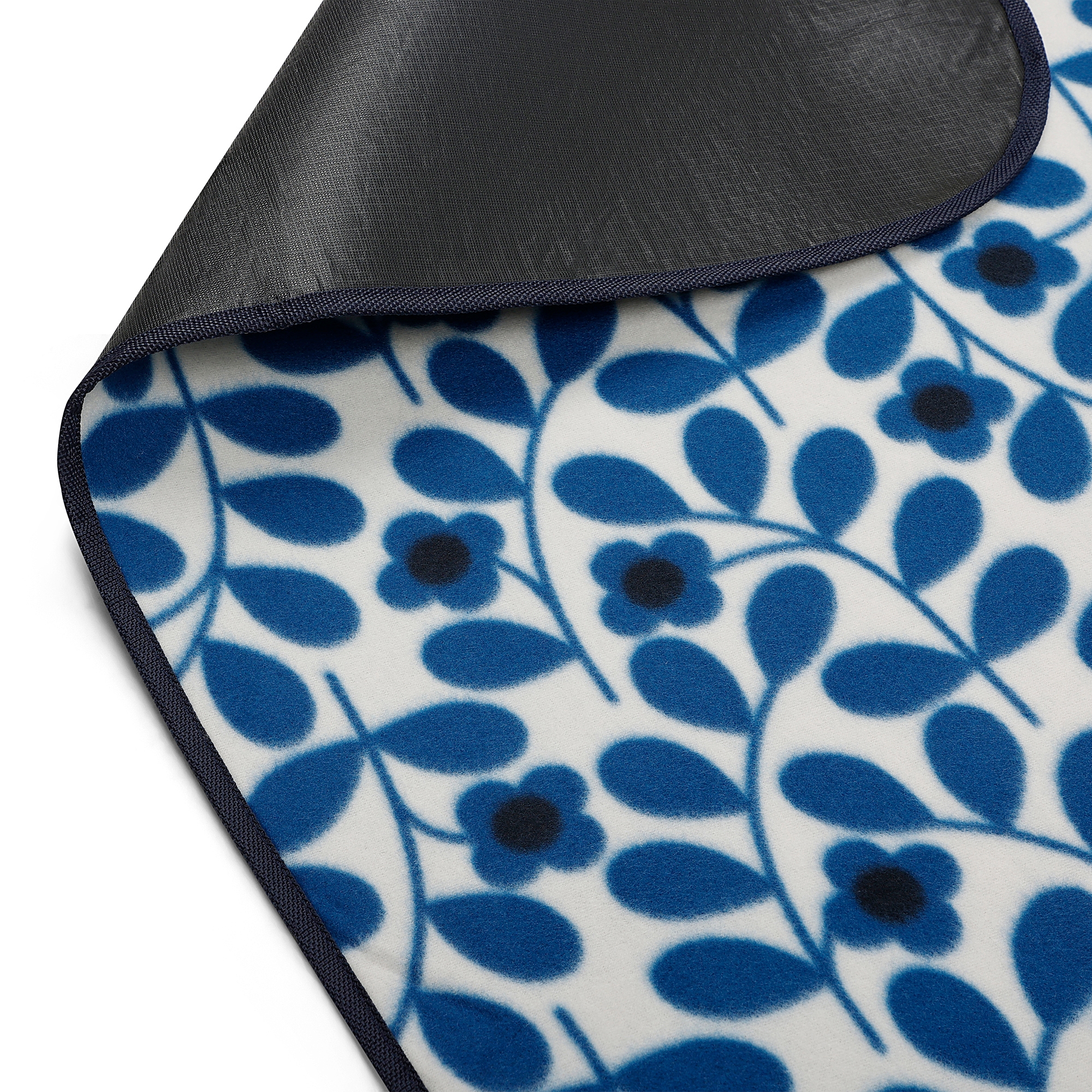 Orla Kiely Printed Picnic Blanket | Jasmine Flower Blue