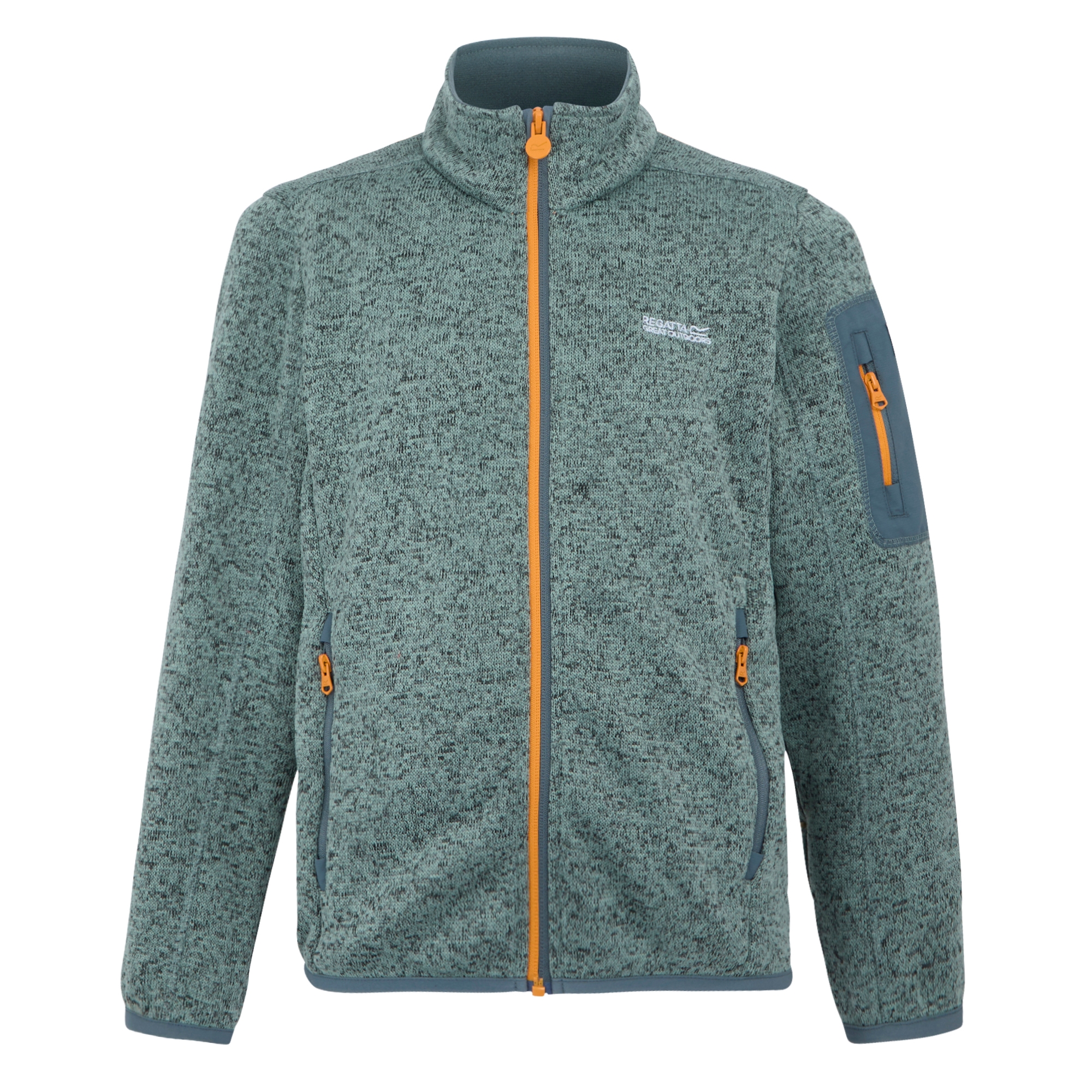 Kids' Newhill Full Zip Fleece | Glacier Stormy Weather Bright Marigold