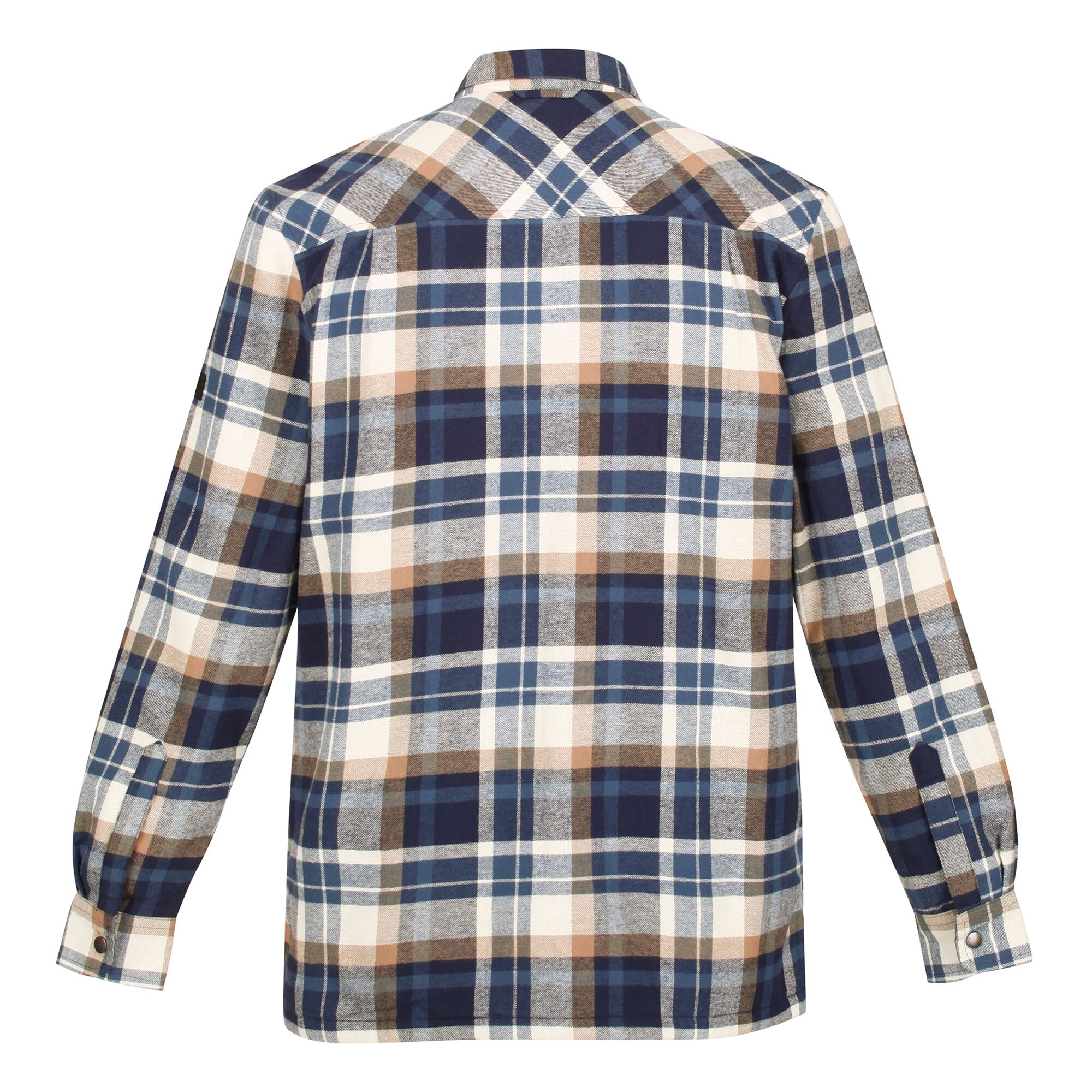 Men's Thamos Long Sleeved Checked Shirt | Navy Gold Sand Check