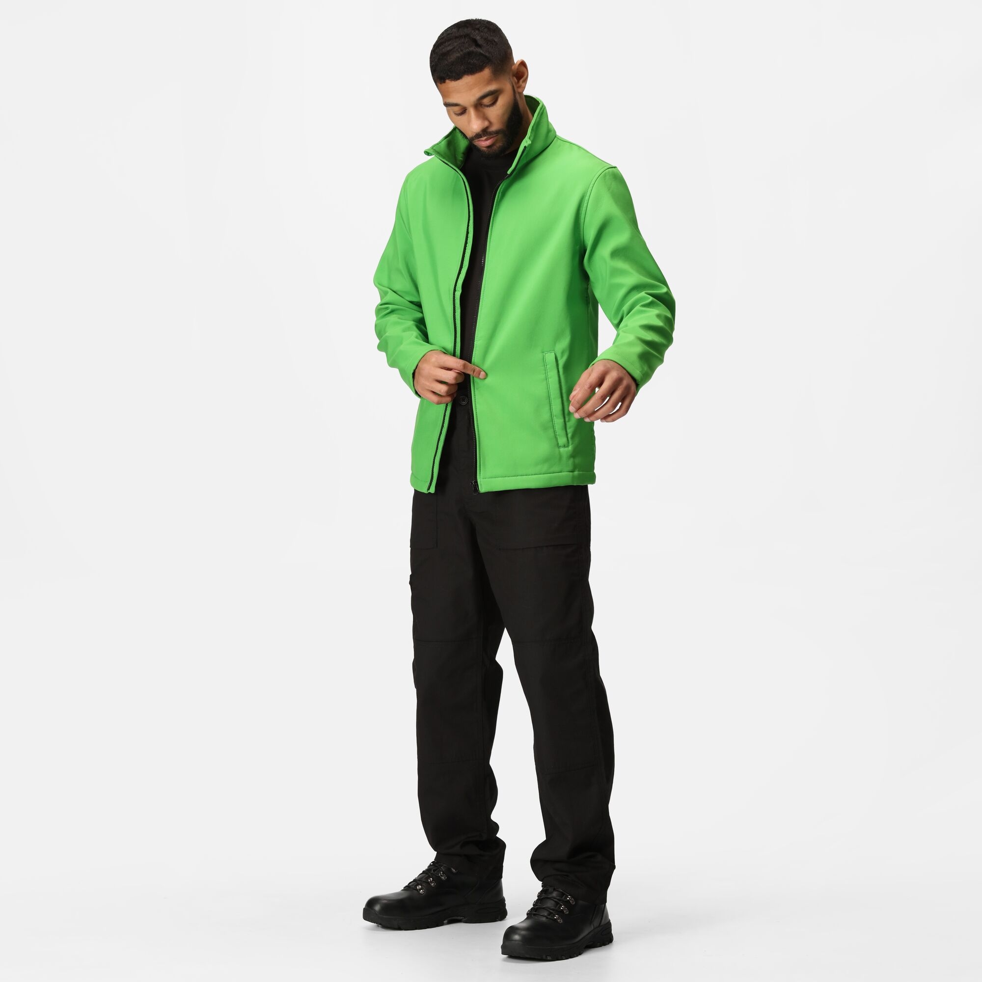 Men's Ablaze Printable Softshell Jacket | Extreme Green Black