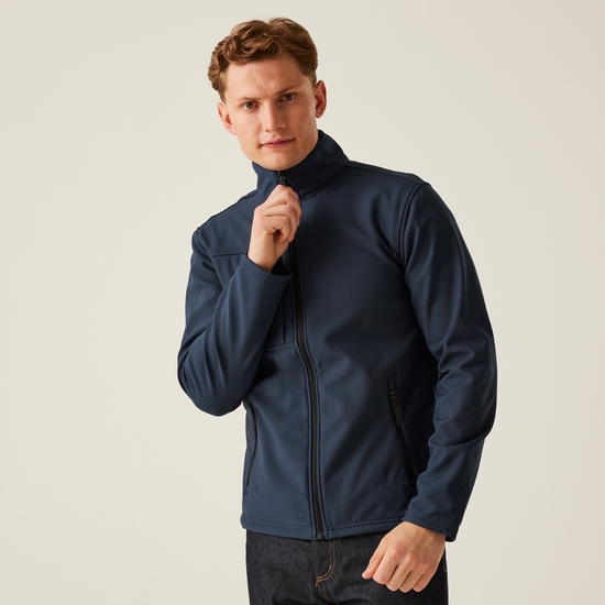Men's Octagon II Printable 3 Layer Membrane Softshell Jacket | Navy Seal Grey