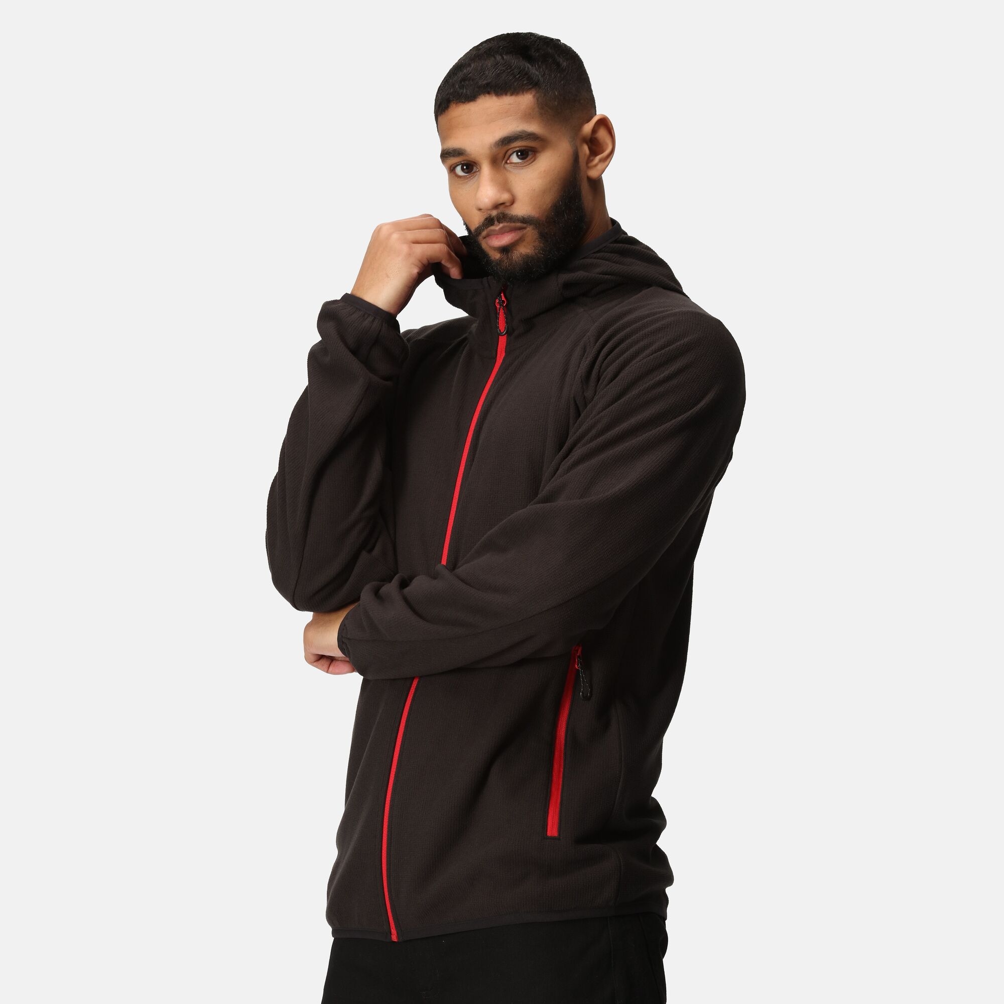 Men's Navigate Full-Zip Fleece | Black Classic Red