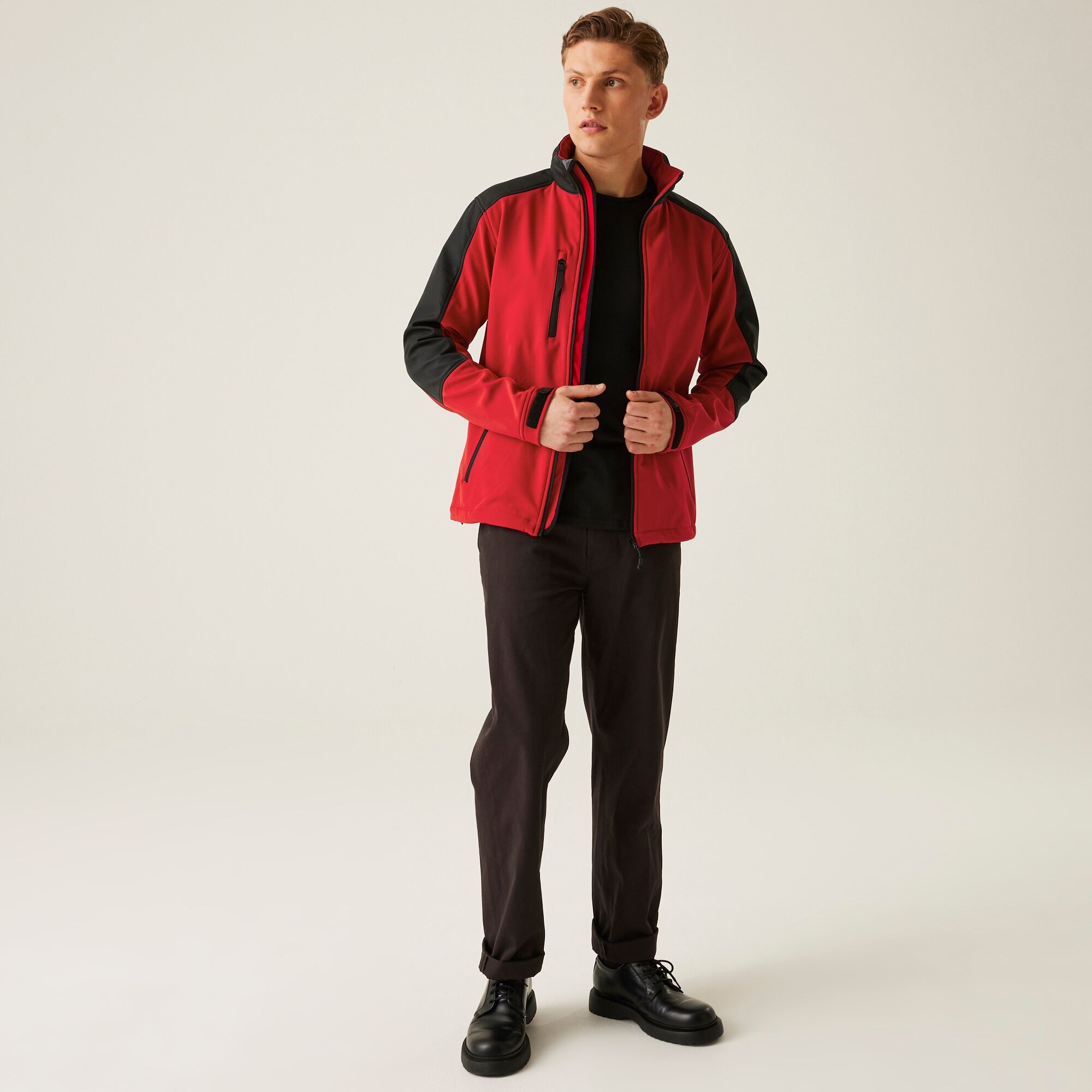 Men's Hydroforce 3 Layer Membrane Hooded Softshell Jacket | Classic Red Black